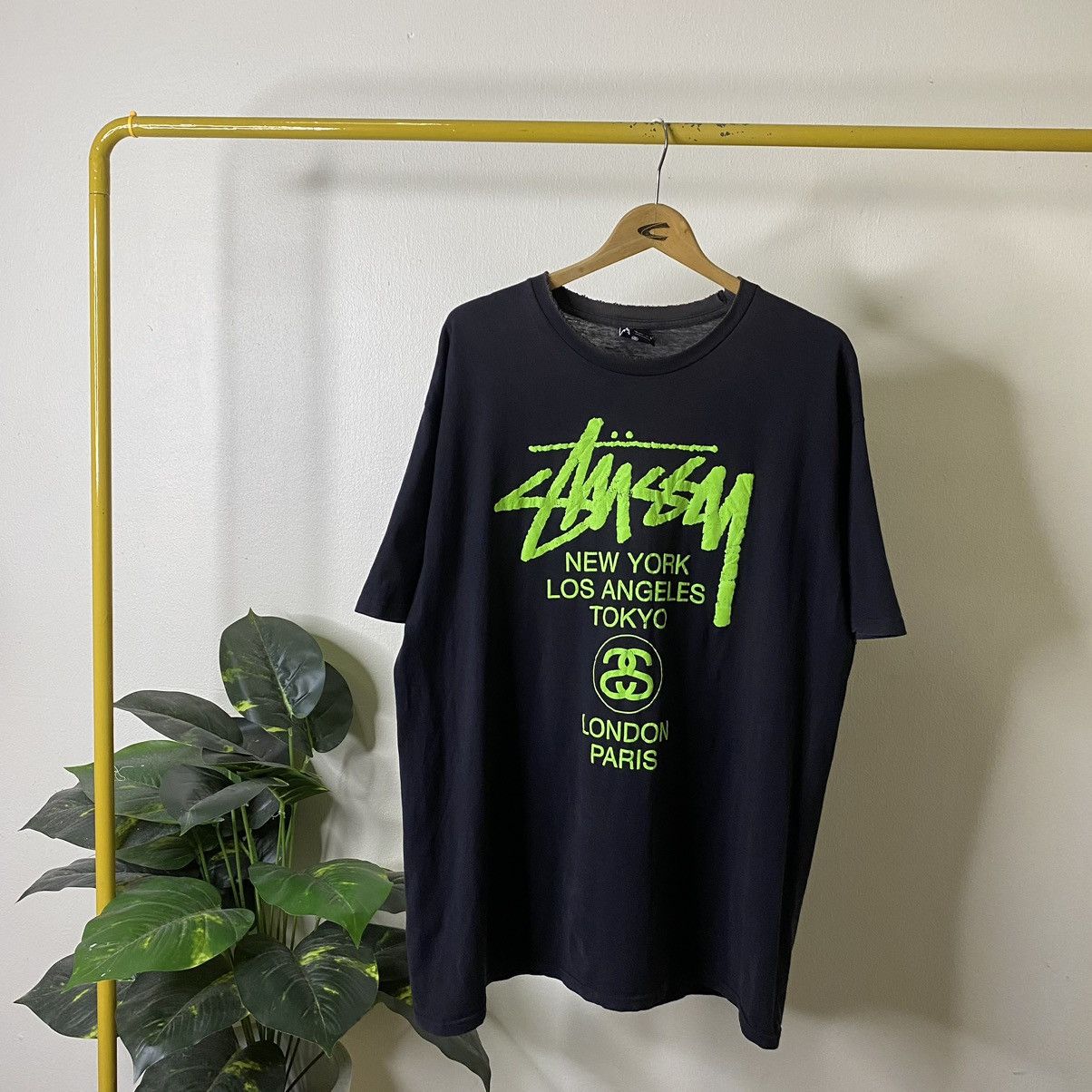 Stussy Vintage Y2K Stussy Tour Neon Green Font Streetwear Tee Size US XL / EU 56 / 4 - 1 Thumbnail