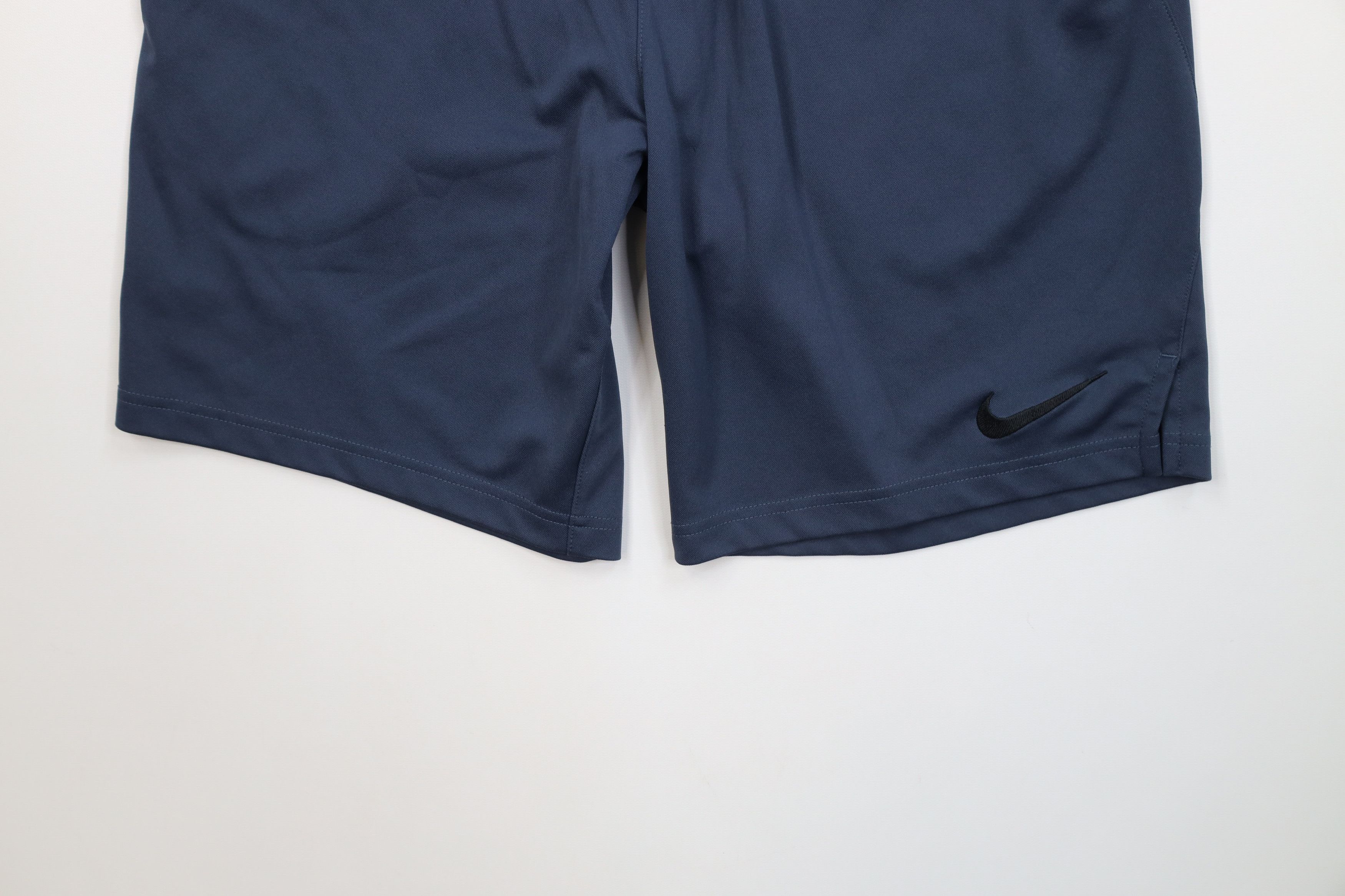 Nike Vintage Y2K Nike Big Swoosh Knit Training Shorts Steel Blue Size US 34 / EU 50 - 4 Thumbnail