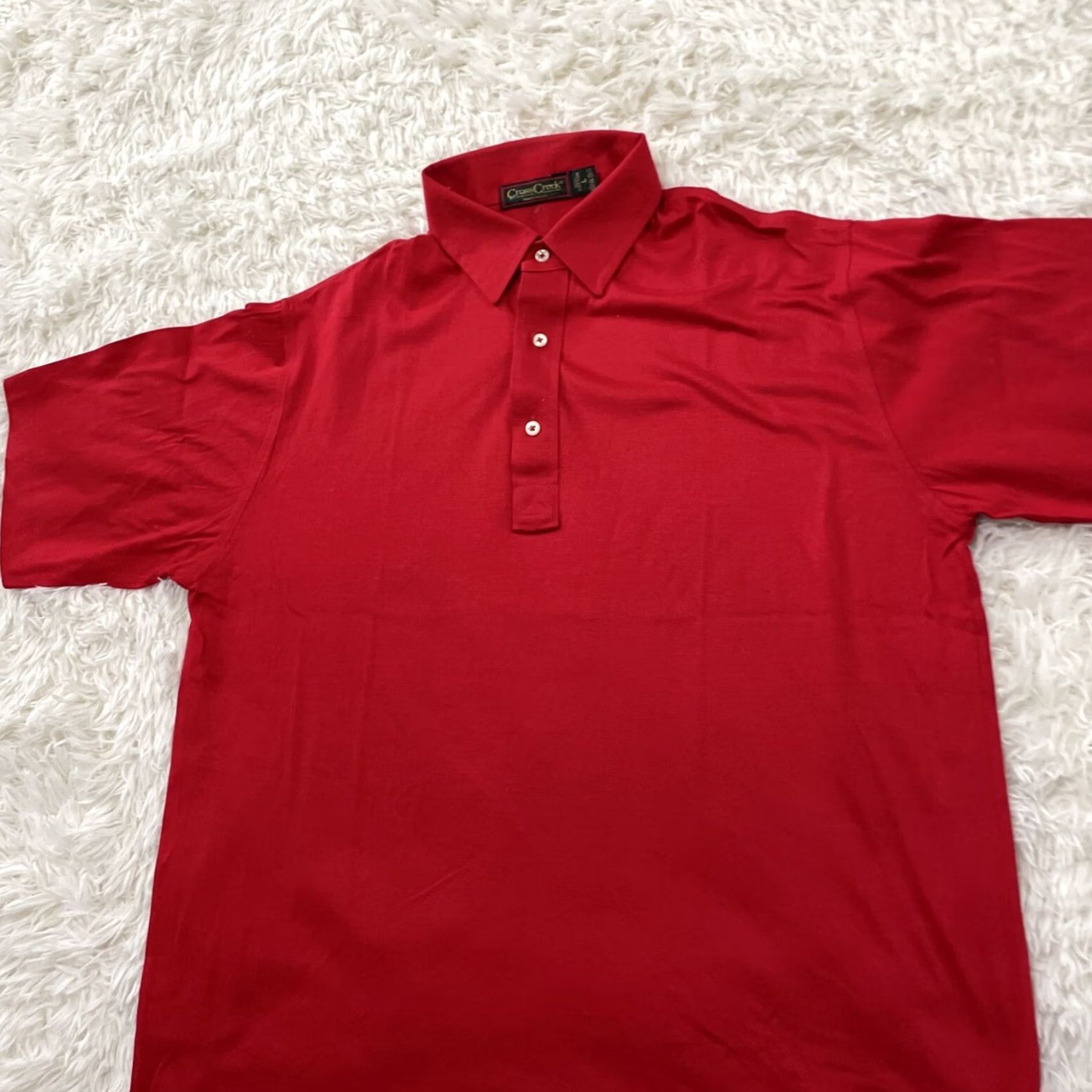 Vintage CROSS CREEK Red Polo Shirt Men L Vintage 90s Classic Preppy Golf Retro Shirt Size US L / EU 52-54 / 3 - 4 Thumbnail