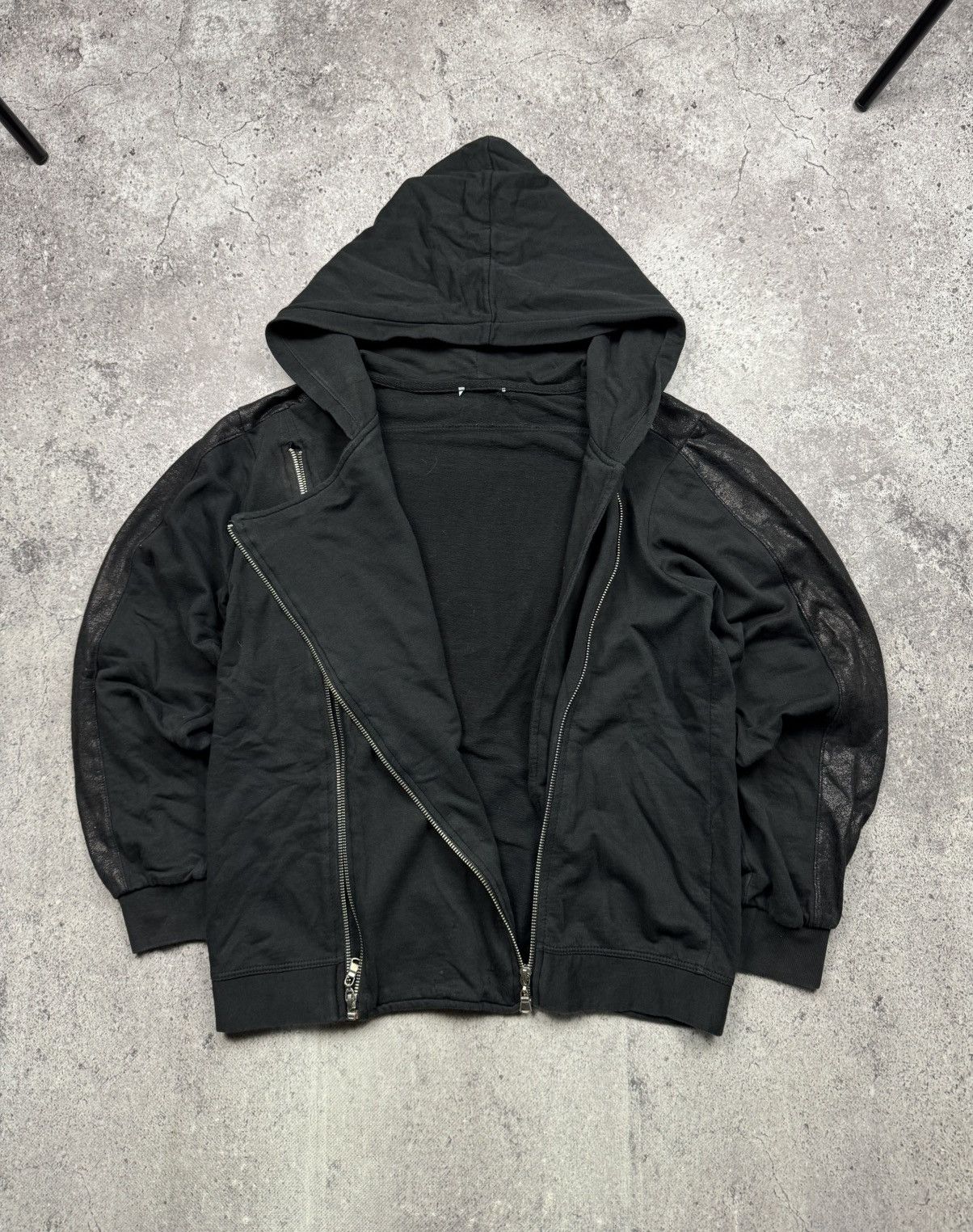 Japanese Brand VTG DISTRESSED RICK OWENS STYLE AVANT GARDE ZIP HOODIE JAPAN Size US XS / EU 42 / 0 - 1 Thumbnail