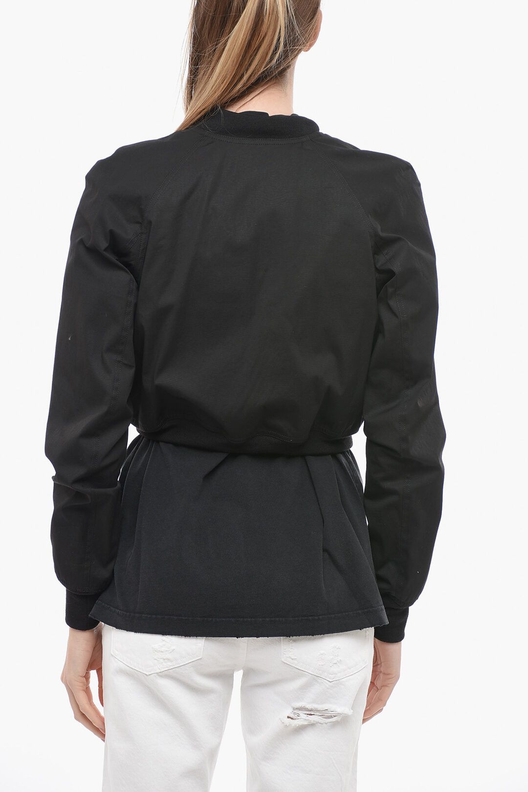 Rick Owens og1mm0724 Cropped Fit Reversible Bomber Jacket in Black Size M / US 6-8 / IT 42-44 - 2 Thumbnail
