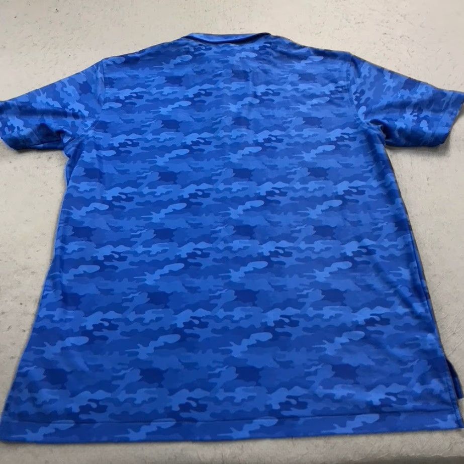 Peter Millar Peter Millar Polo Shirt Mens Large Blue Camouflage Golf Summer Comfort Logo Size US L / EU 52-54 / 3 - 7 Thumbnail