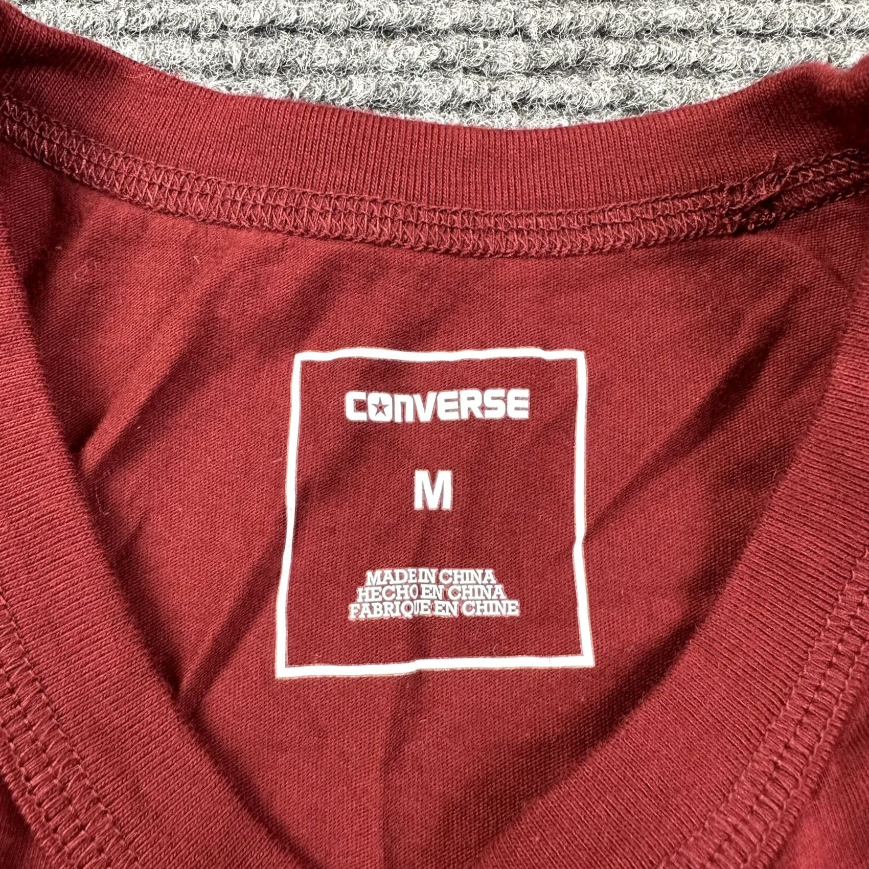 Converse Converse Logo Graphic Modern Shirt Juniors M Long Sleeve Red Cotton 100% Stretch Fit Womens Size M / US 6-8 / IT 42-44 - 2 Thumbnail