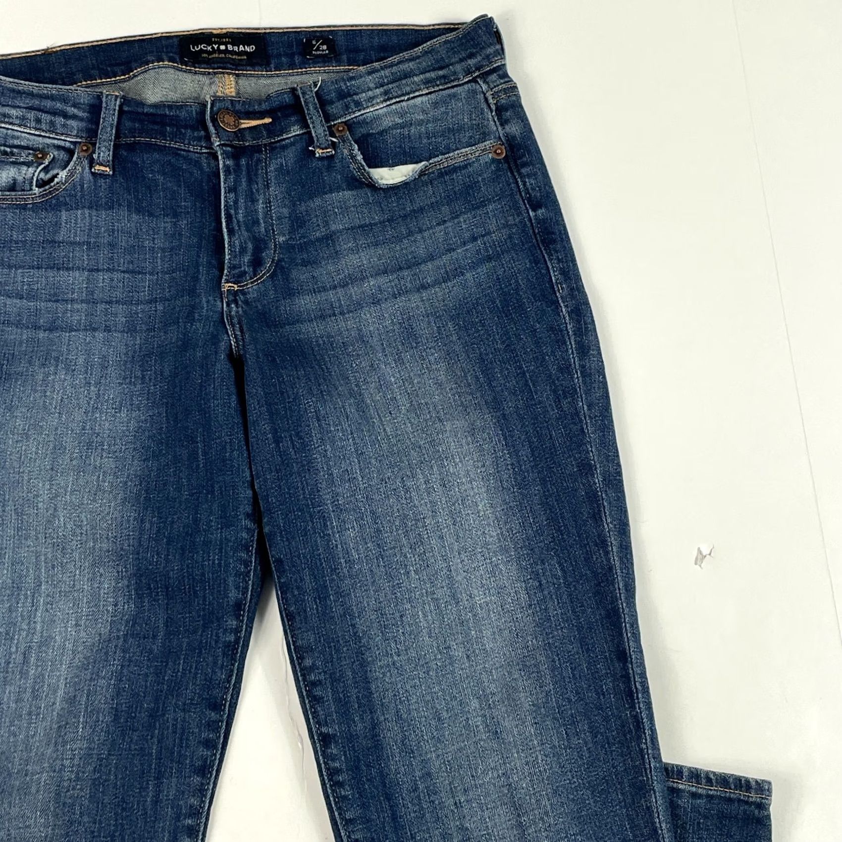Lucky Brand Lucky Brand Jeans Womens 6 / 28 Sweet Straight Leg Dark Wash Denim Blue Stretch Size 24" / US 00 / IT 34 - 3 Thumbnail