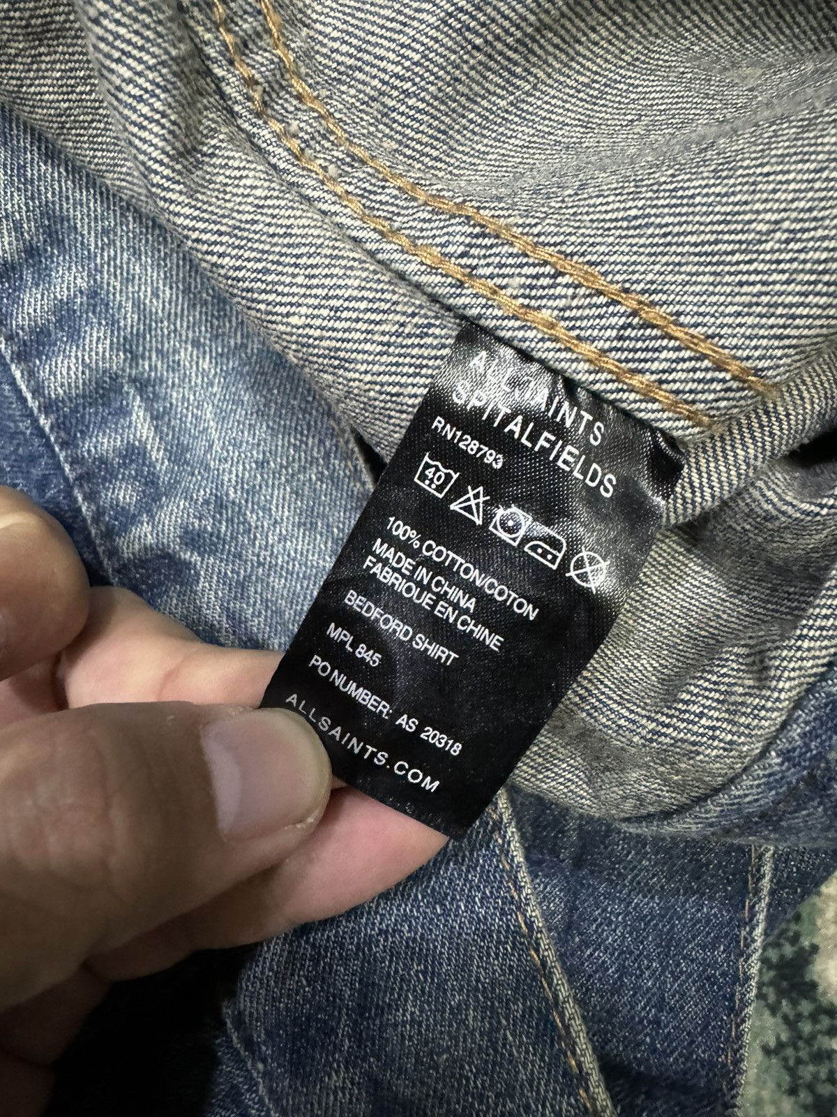 Allsaints ALLSAINTS STONE WASHED DENIM JACKET Size US L / EU 52-54 / 3 - 5 Thumbnail