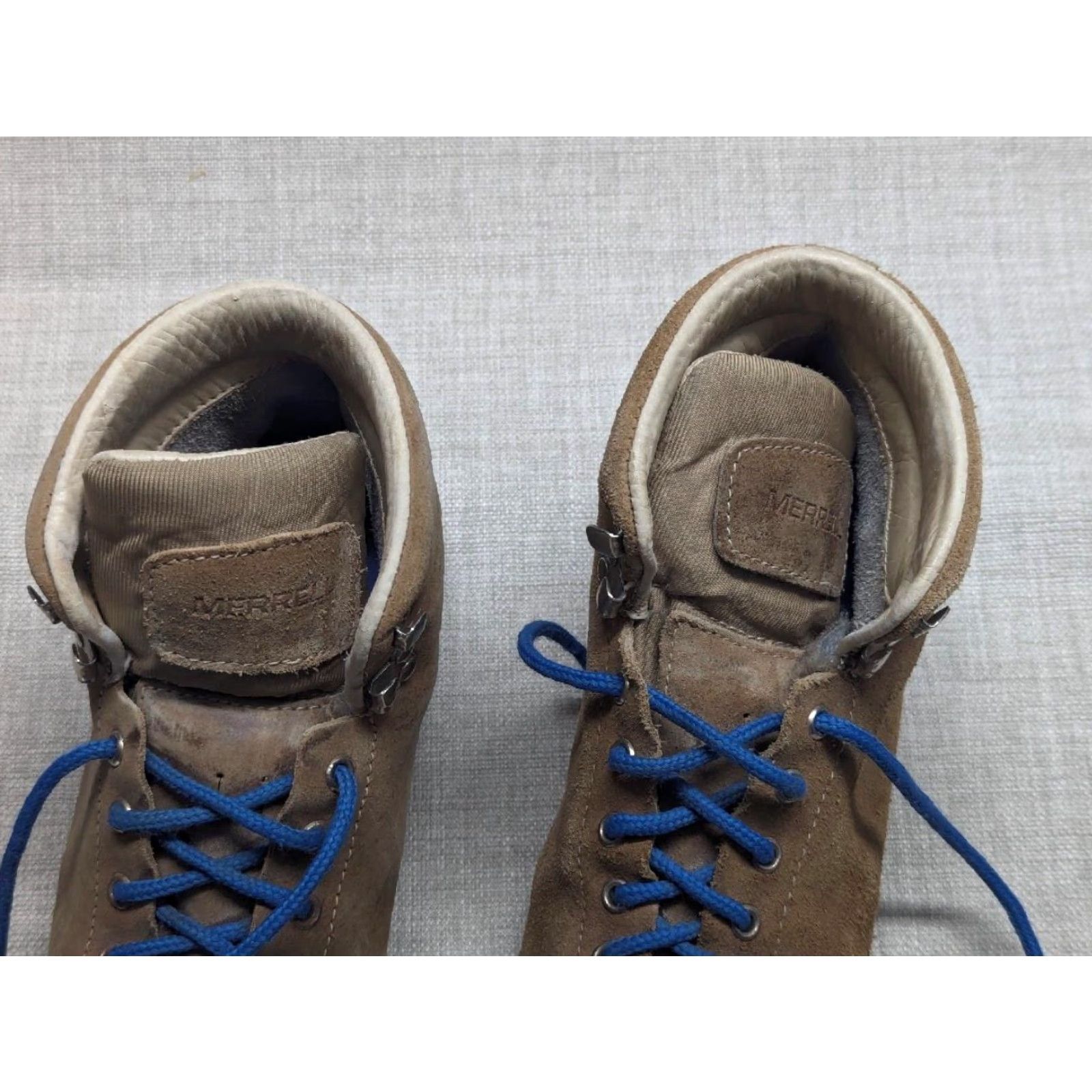 Merrell Merrell mens ITALY brown leather HIKING mountaineering boots 7.5 M Vibram leather Size US 8 / EU 41 - 4 Thumbnail