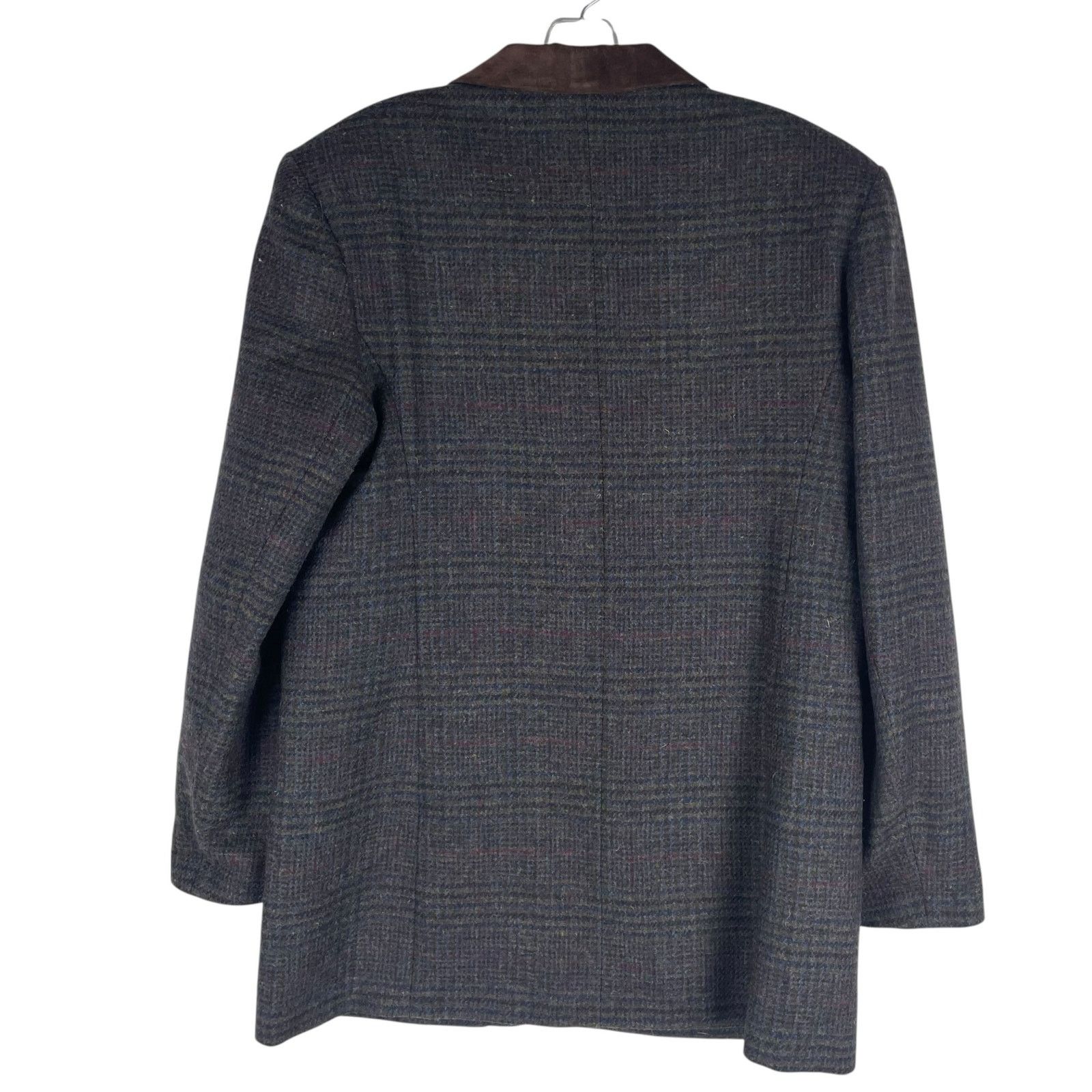 Express Express Suede Collar Wool Plaid Blazer Jacket Suede Size L Size L / US 10 / IT 46 - 6 Thumbnail