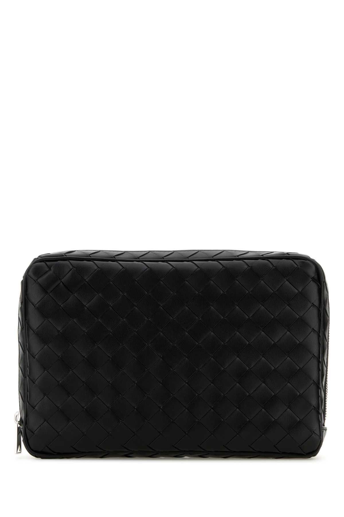 Bottega Veneta Black Leather Large Intrecciato Beauty Case Size ONE SIZE - 1 Thumbnail