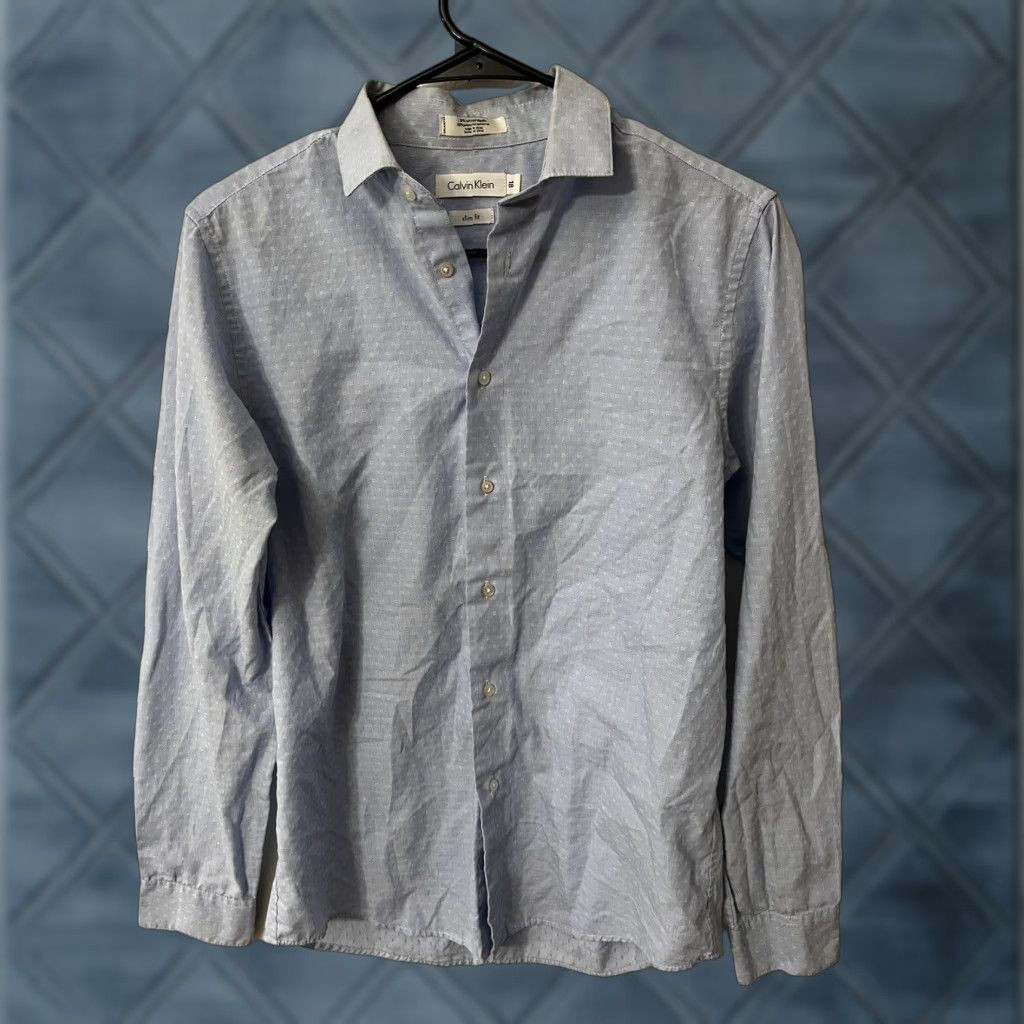 Vintage CALVIN KLEIN SOLID Blue BUTTON DOWN SHIRT-SIZE 18 Size US XXL / EU 58 / 5 - 1 Thumbnail