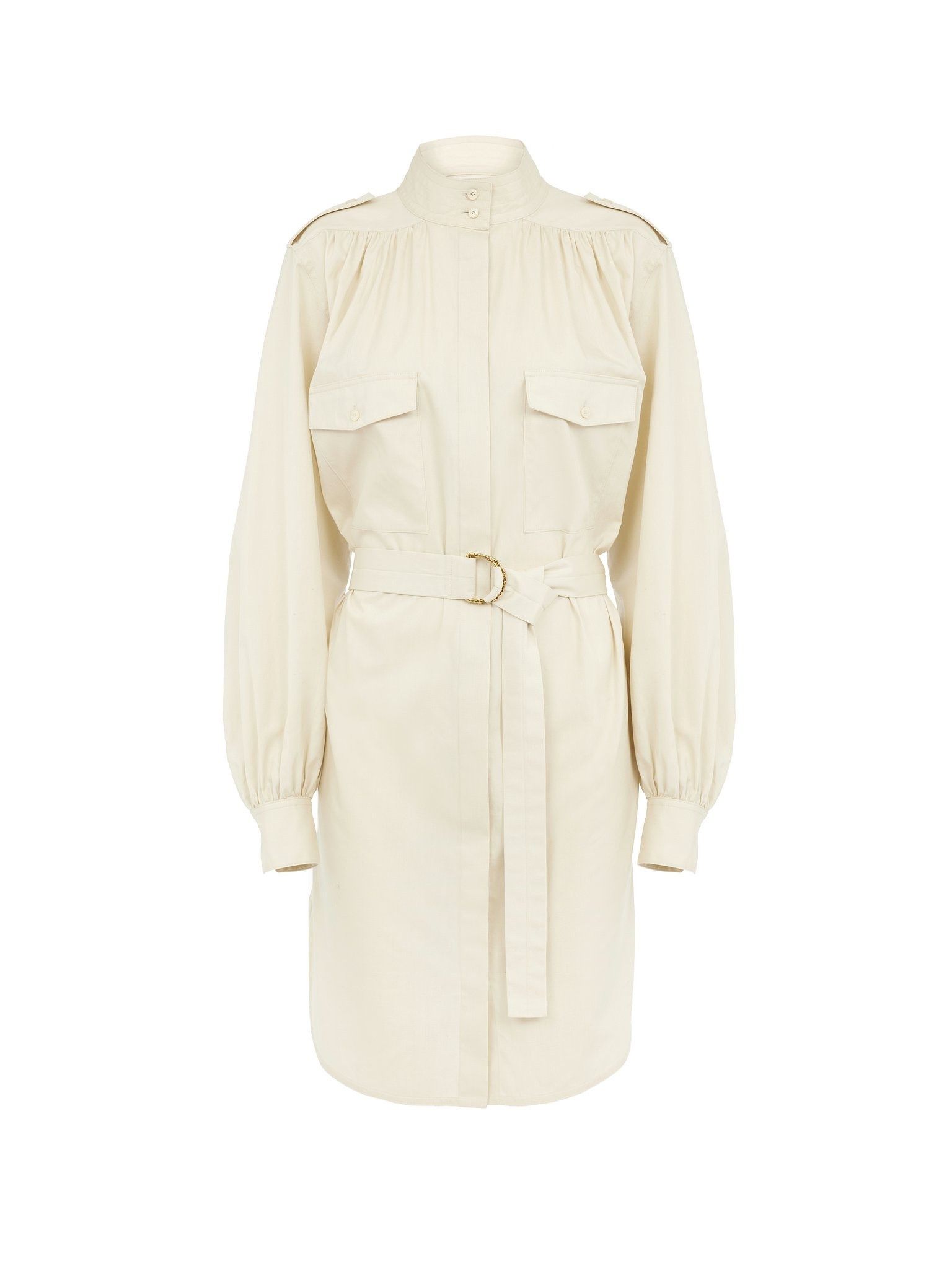 Chloe o1loc1c10226 Utilitarian Shirt Dress in Secret Brown Size L / US 10 / IT 46 - 1 Thumbnail