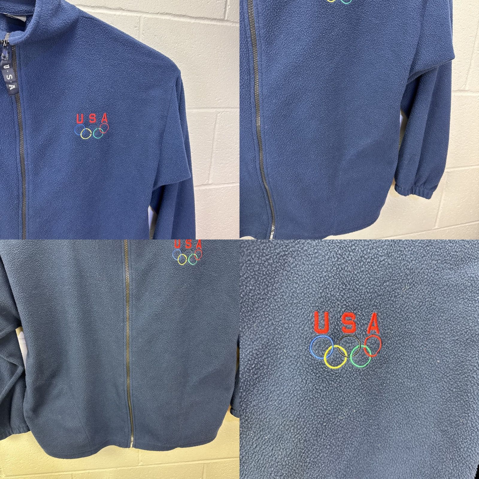 Vintage VINTAGE Team USA Olympics Jacket Full Zip Fleece Blue L Mens Embroidered USA Olympics 90s Hal Size US L / EU 52-54 / 3 - 8 Thumbnail