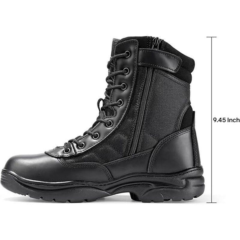 Other Nortiv8 Men's Size 12 Black Leather Tactical Boots - New Size US 12 / EU 45 - 2 Thumbnail