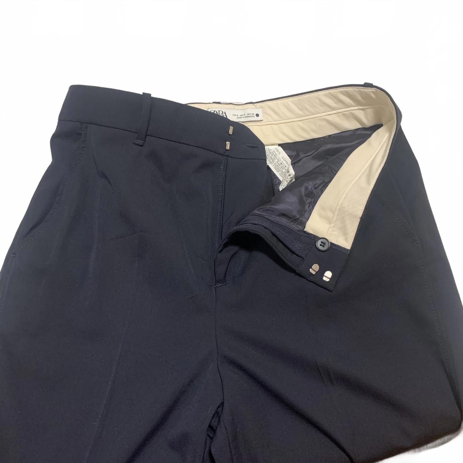 Zara Zara Women's Size Small Navy Blue Chino Pants Size 28" / US 6 / IT 42 - 3 Thumbnail