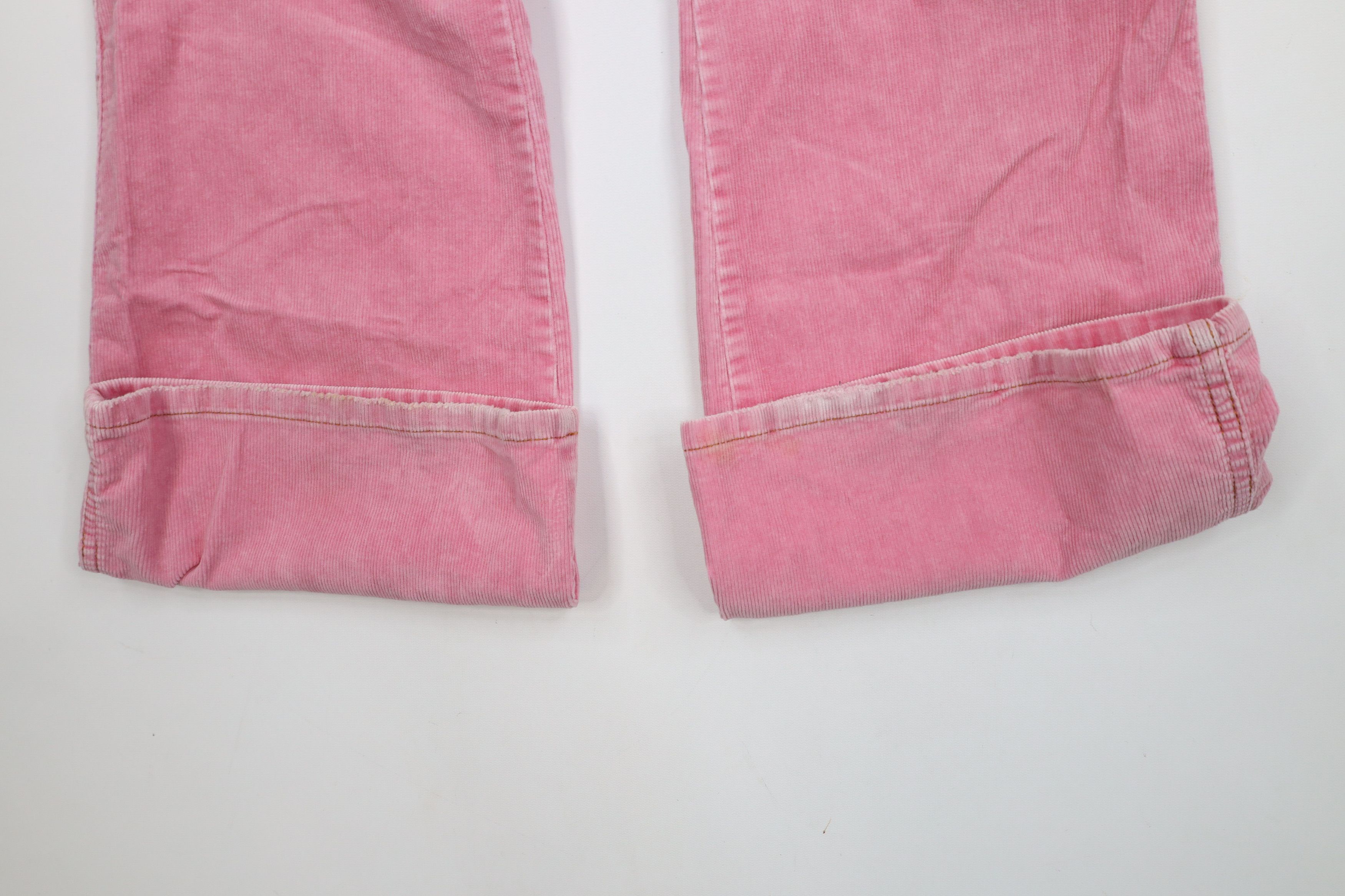 Vintage Vintage 90s Y2K Babydoll Flared Wide Leg Corduroy Pants Pink Size 30" / US 8 / IT 44 - 5 Thumbnail