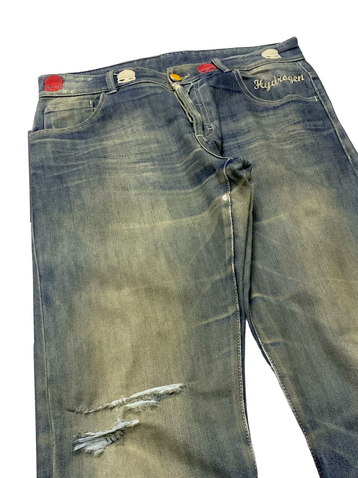 HYDROGEN × Hysteric Glamour × If Six Was Nine Hydrogen Distressed Muddy Dirty Wash Hand Made Denim Pants Size US 32 / EU 48 - 10 Thumbnail