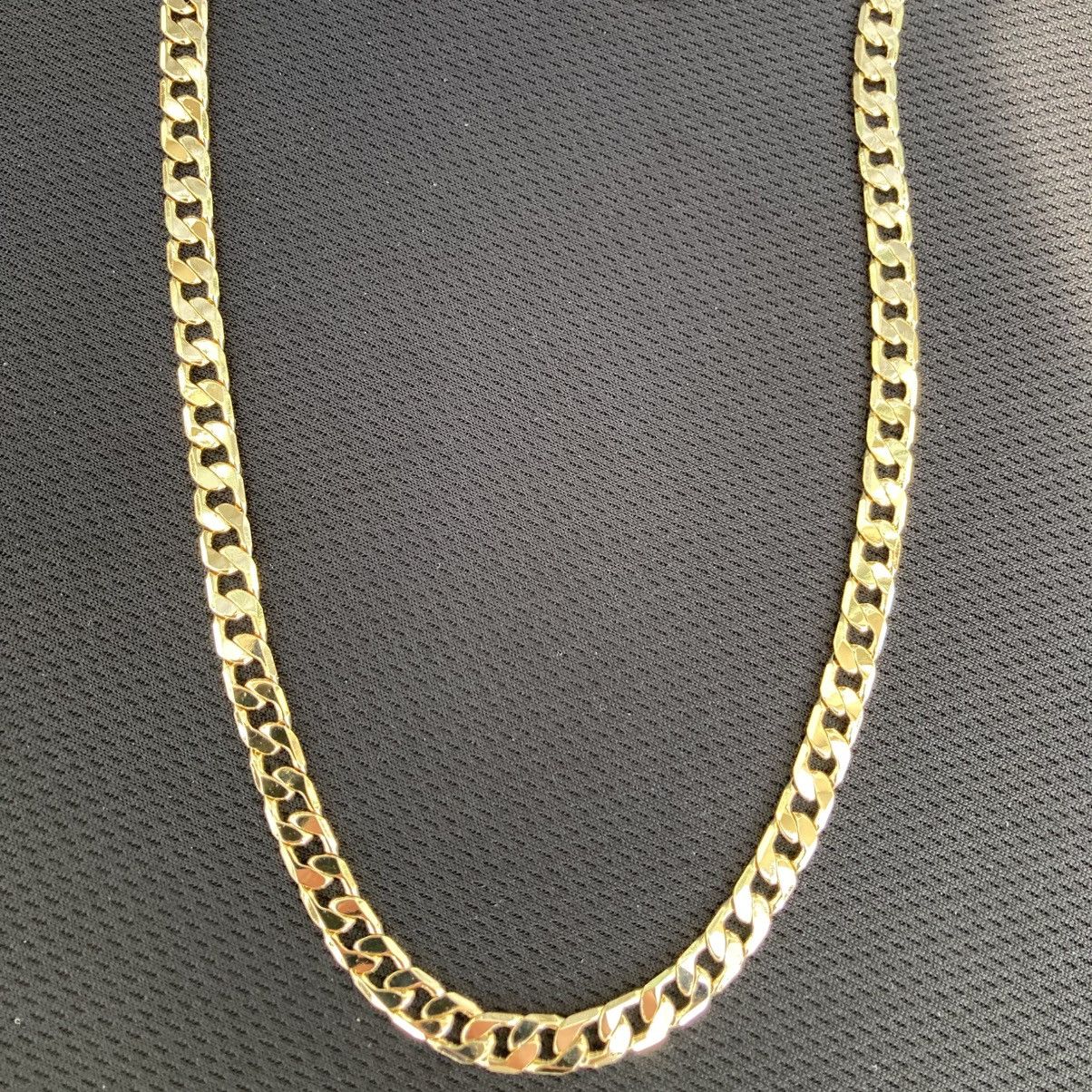 Jewelry Gold Chain Square Cuban Link Necklace 20in 6mm Size ONE SIZE - 4 Thumbnail