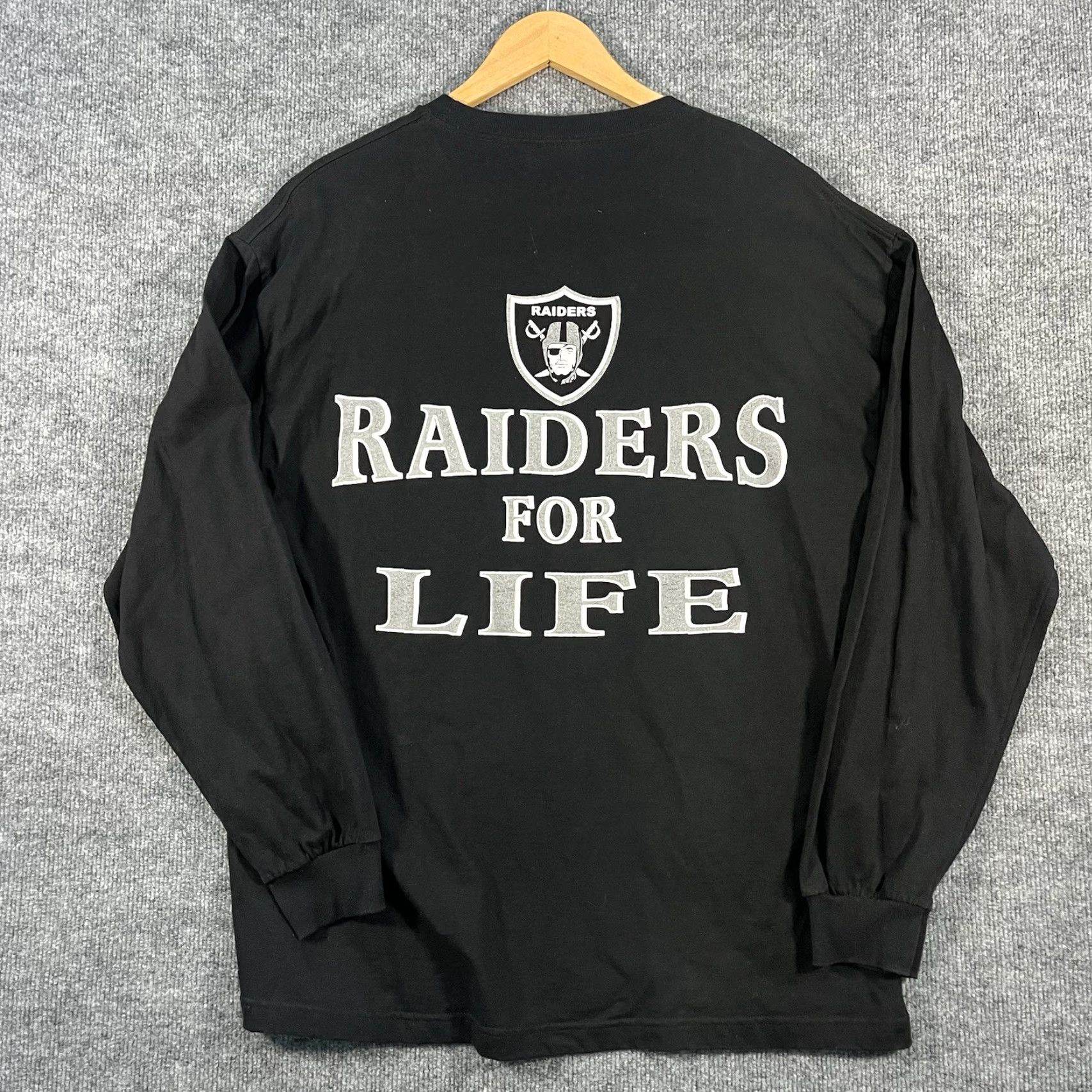 NFL VINTAGE NFL Oakland Raiders T-Shirt Large Black Short Sleeve Graphic Print Sports Mens Size US L / EU 52-54 / 3 - 3 Thumbnail