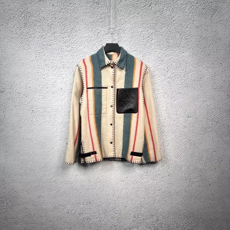 Loewe LOEWE Color matching vertical stripes single-breasted lape Size 4XL / US 24-26 - 1 Thumbnail