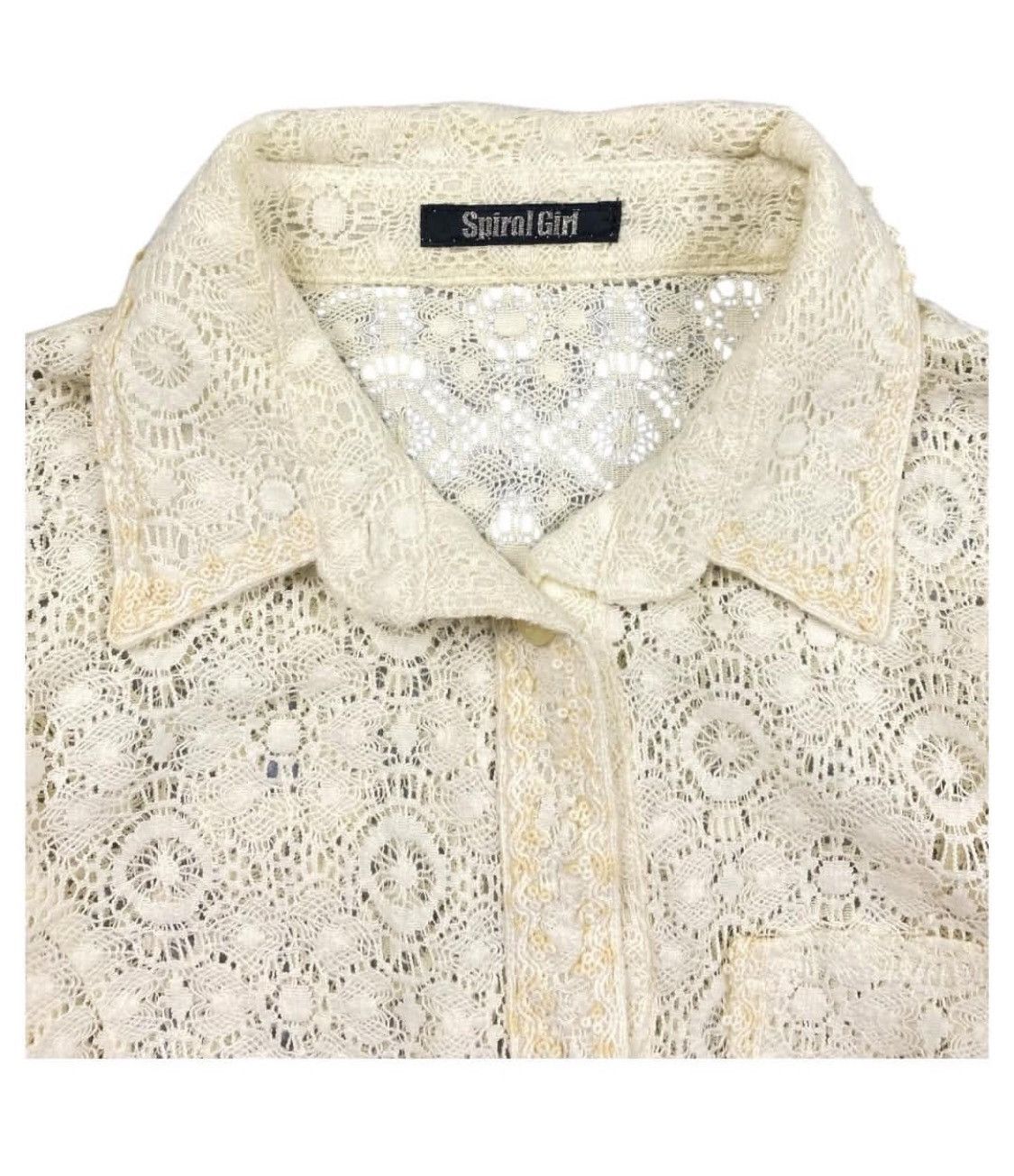 Handmade Vintage Lace Shirt Size S / US 4 / IT 40 - 4 Thumbnail