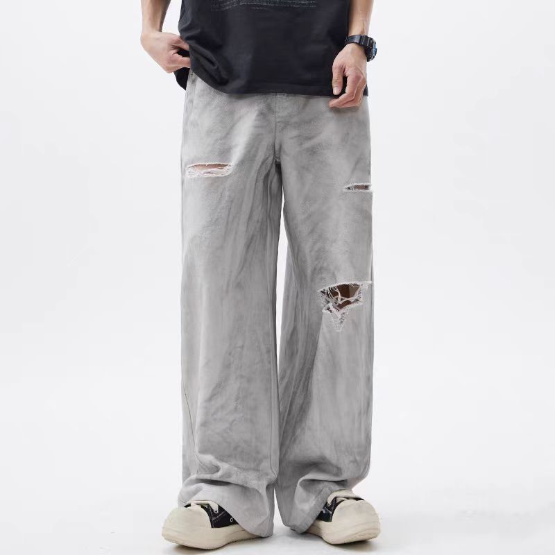 Jean Distressed off-white ripped baggy jeans Size US 30 / EU 46 - 3 Thumbnail