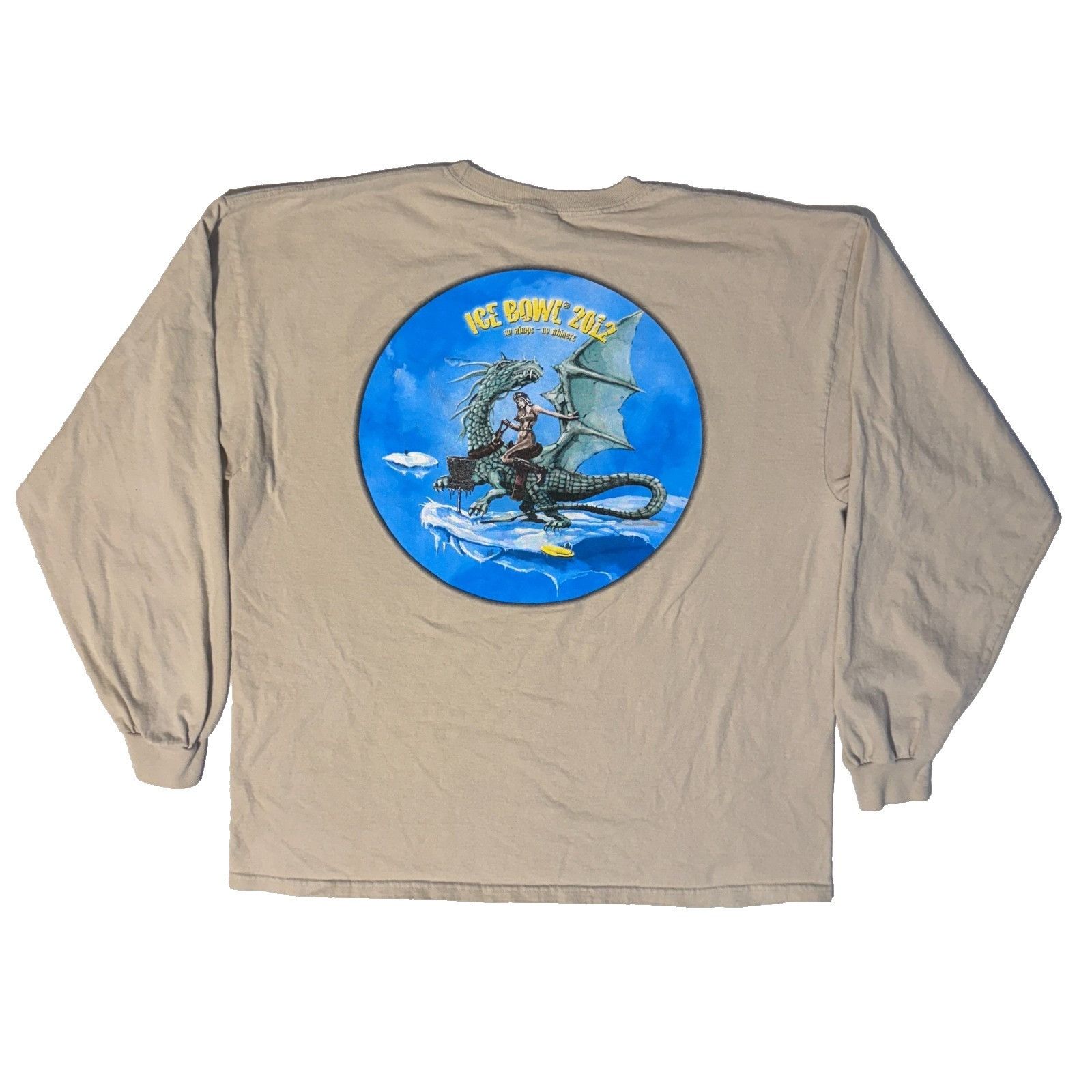 Gildan 2012 Discraft Ice Bowl Buzz Dragon Beige Long Sleeve Tshirt Size US XL / EU 56 / 4 - 1 Thumbnail
