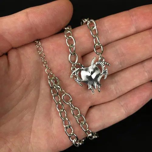 Jewelry Electro Chain Crystal Heart Abstract Necklace Pop Punk Size ONE SIZE - 6 Thumbnail