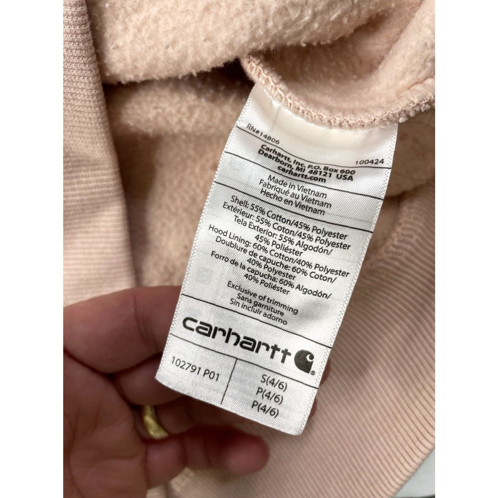 Carhartt Carhartt Hoodie Pink Women’s Small Relaxed Fit Pullover Sweatshirt 102791 Size S Size S / US 4 / IT 40 - 6 Thumbnail