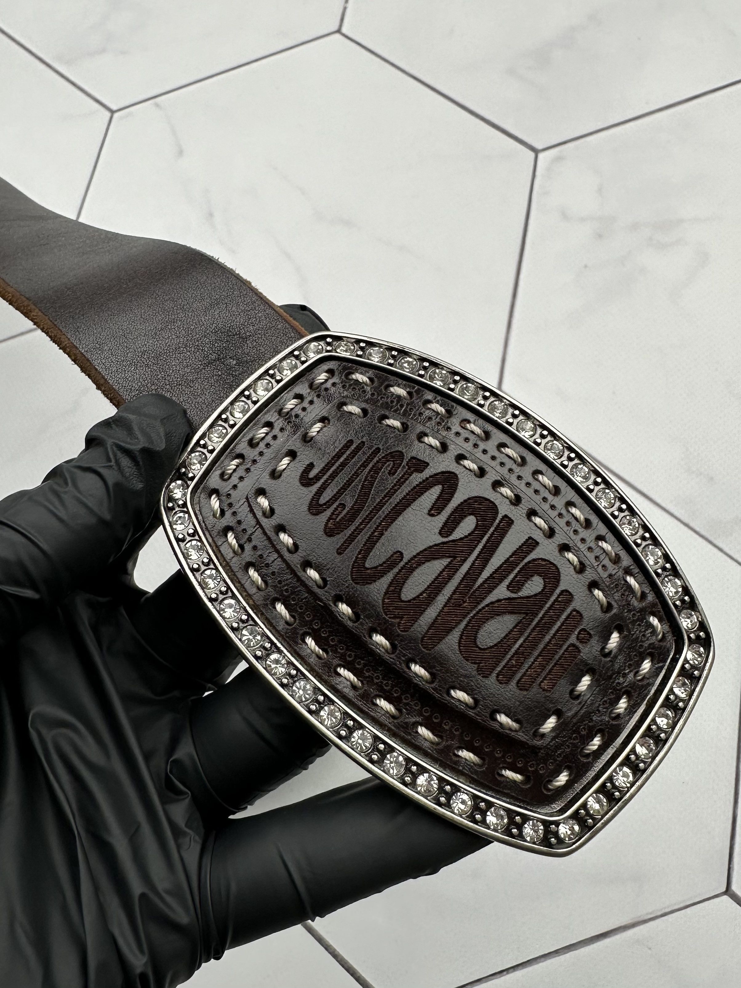 Just Cavalli Just Cavalli Vintage Leather Belt (B275) Size 32 - 3 Thumbnail