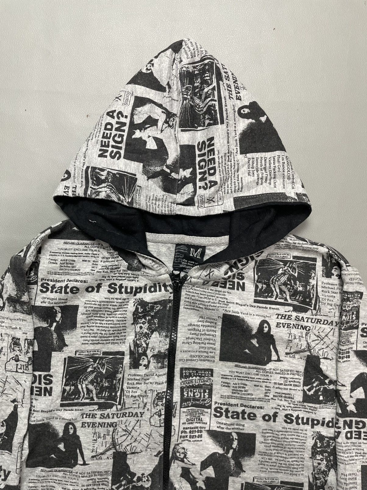 Japanese brand magazine Print Poem Zip Hoodie