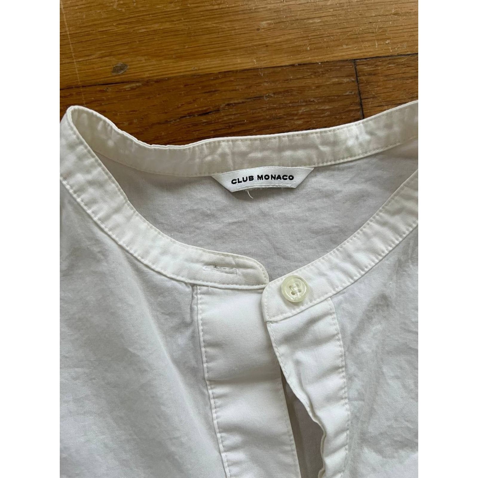 Club Monaco Club Monako Button Up Cotton White Shirt Top Large A001468 Size L / US 10 / IT 46 - 2 Thumbnail