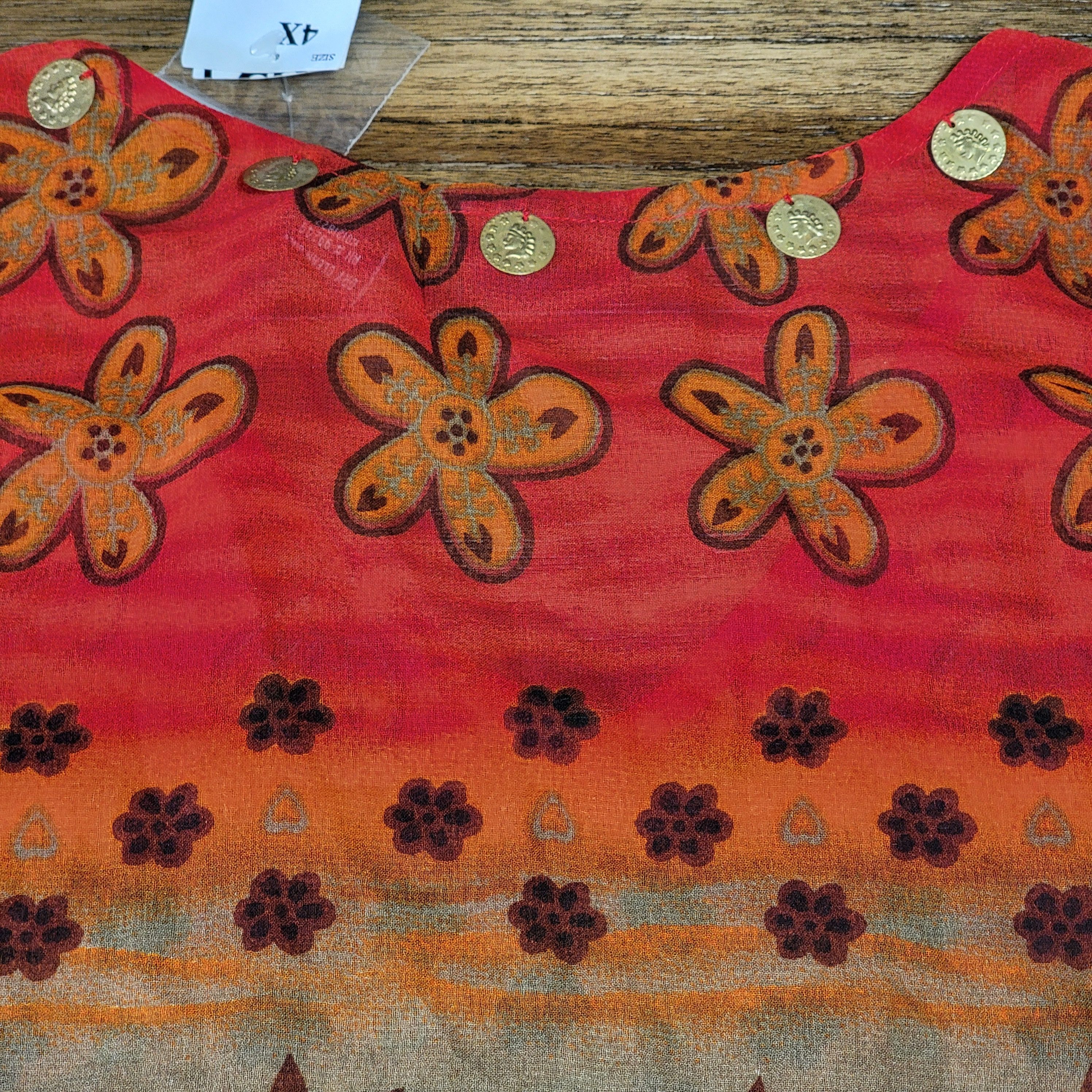 Other Maggie Barnes Cover-Up w/Dangles Red/Dark Red - Size 4XL NWT Size 4XL / US 24-26 - 6 Thumbnail