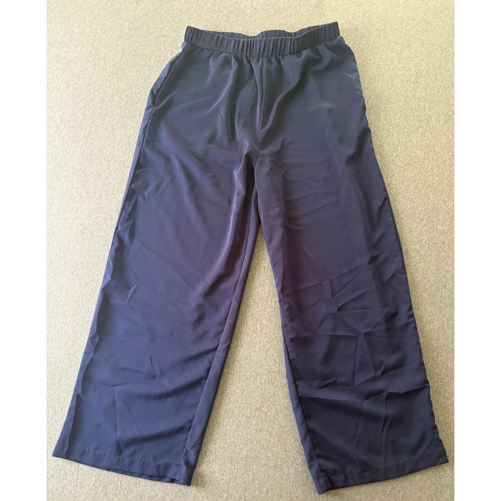 Other Emery Rose | Navy Blue Wide Leg Pull On Pants | Large Size 22" - 2 Thumbnail