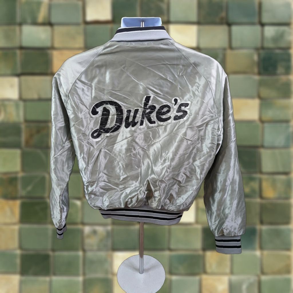 Vintage VINTAGE Hilton Jacket Satin Bomber Varsity Silver Men’s Size S Size US S / EU 44-46 / 1 - 1 Thumbnail