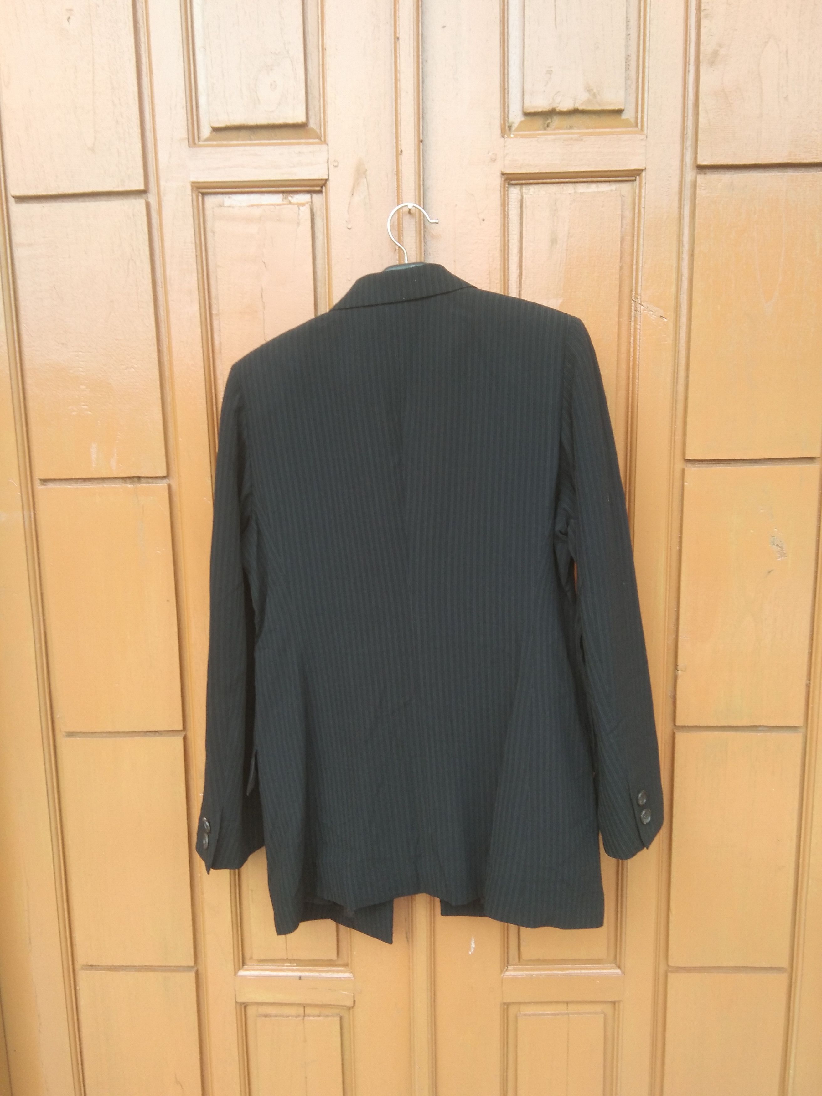 Yohji Yamamoto Workshop by yohjj yamamoto black stripe blazer jacket Size L / US 10 / IT 46 - 7 Thumbnail