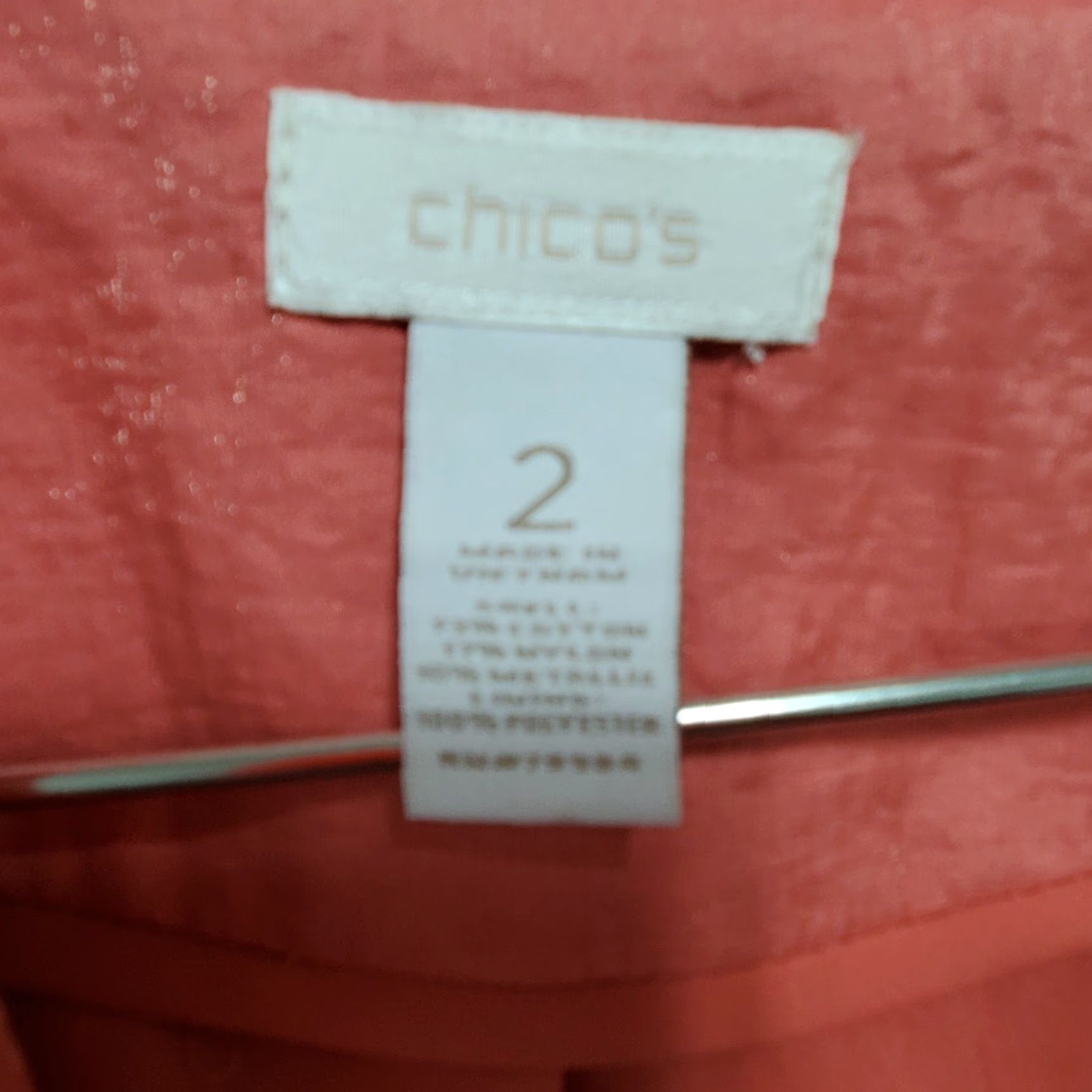 Vintage Chico's Blazer Shirt Women's 2 Medium Pink Peach Shimmer Lightweight Casual Blazer Shirt Size XS / US 0-2 / IT 36-38 - 5 Thumbnail