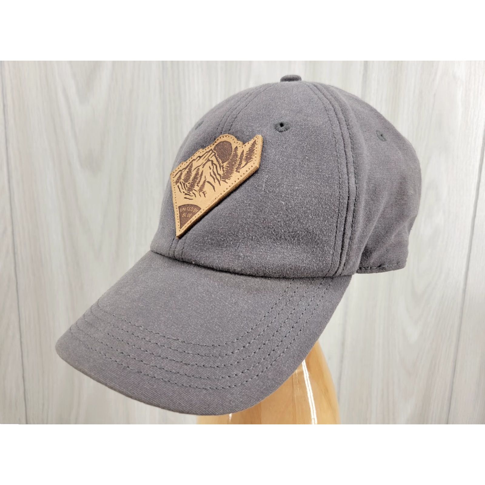 United By Blue United by Blue Trucker Hat 100% Organic Cotton Cap Leather Patch Mountains Adjustable Unisex Adults Blue Cotton Lightweight Breathable Casual Vintage? Size ONE SIZE - 4 Thumbnail