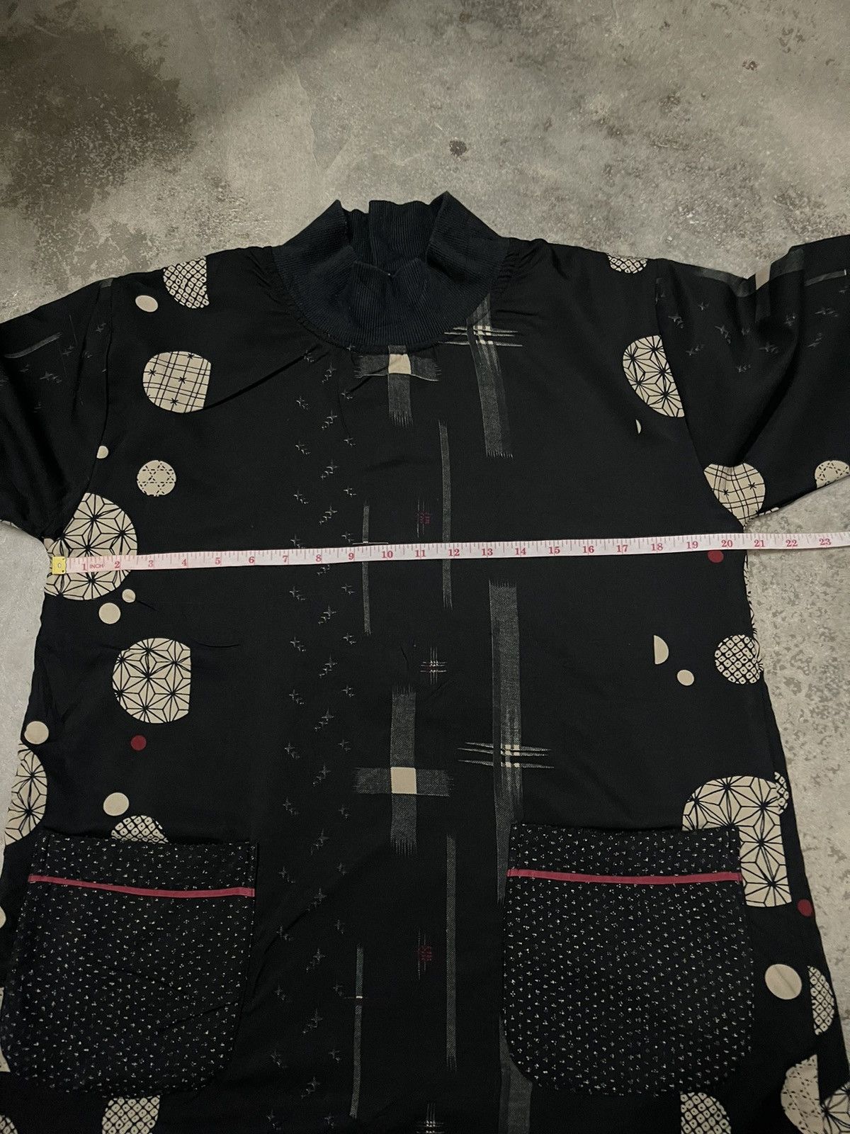 Japanese Brand Japanese "Hannari" Fleece-Lined Geometric Print Smock Jacket Size US M / EU 48-50 / 2 - 9 Thumbnail