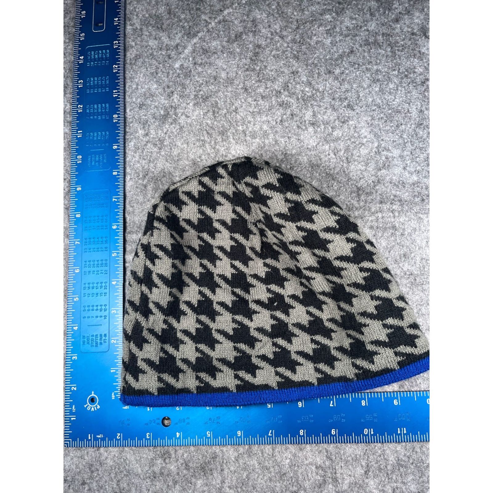 NCAA NCAA Beanie Adult One Size Gray Black Houndstooth Acrylic Knit Beanie Hat Mens Womens Unisex Outdoors Seasonal Fall Winter Lightweight Adjustable Size ONE SIZE - 4 Thumbnail