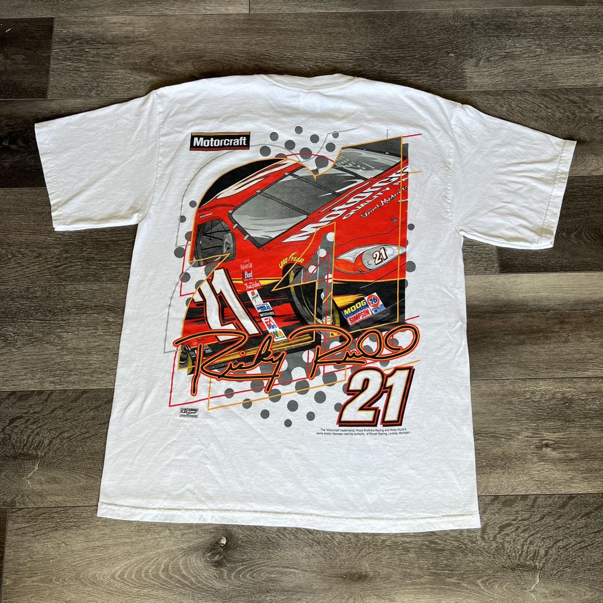 NASCAR Vintage 90s NASCAR Ricky Rudd Motorcraft Racing Graphic Tee Size US L / EU 52-54 / 3 - 1 Thumbnail