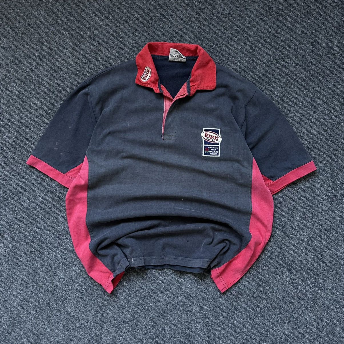 New England Outerwear VTG Mans Tetley's Bitter Official England Rugby Polo Size Size US XL / EU 56 / 4 - 4 Thumbnail