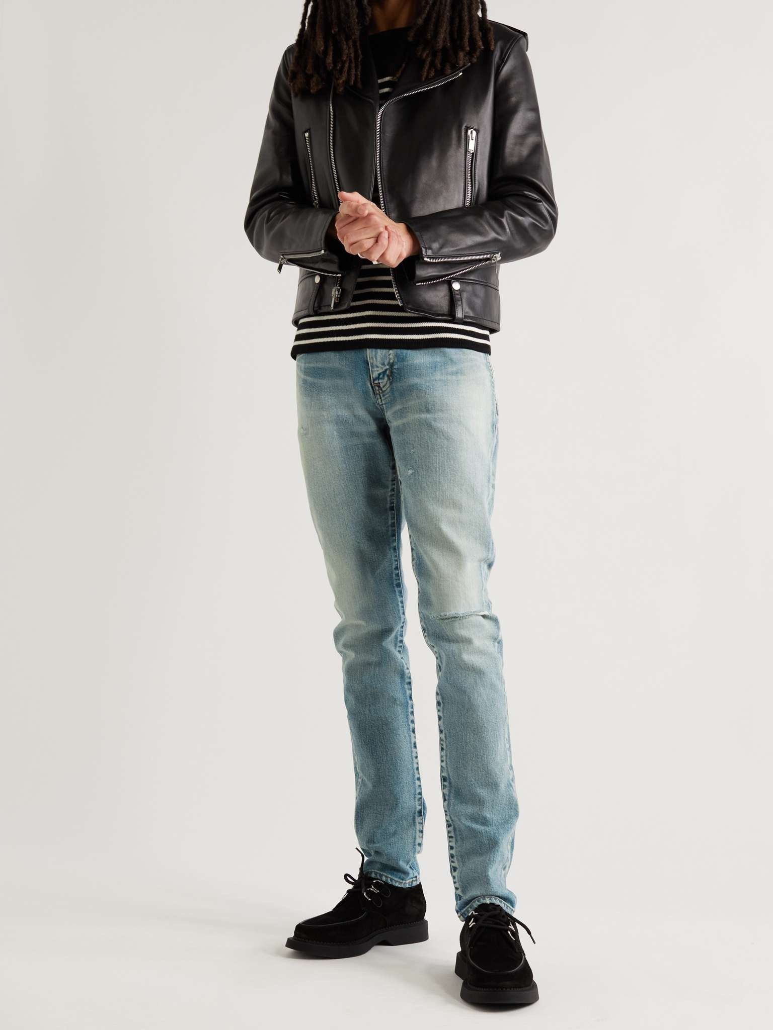 Saint Laurent Paris o1bcso1str0725 Skinny-Fit Distressed Jeans Size US 29 - 2 Thumbnail