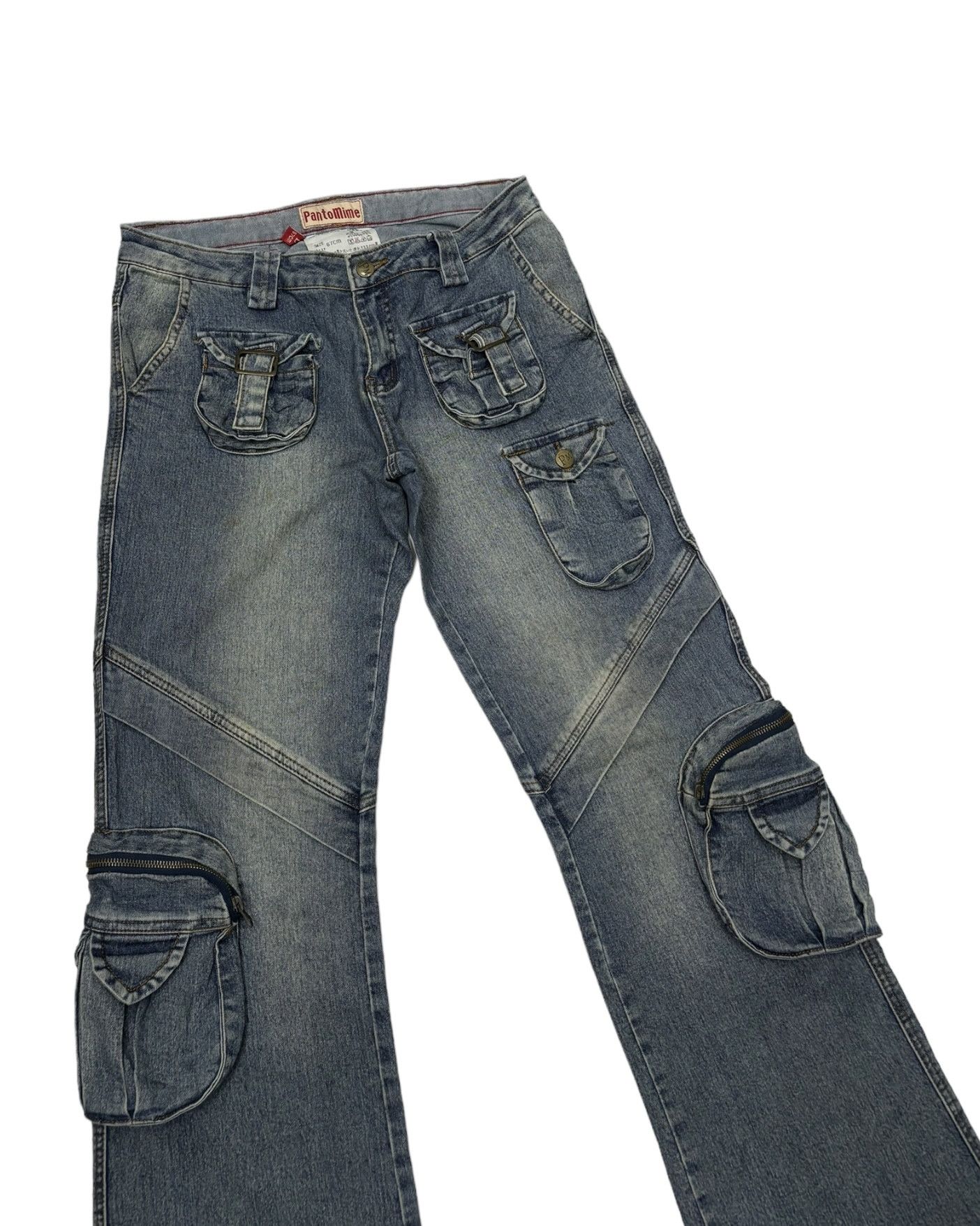 If Six Was Nine 🔥14TH ADDICTION INSPIRE BONDAGE 3D POCKET FLARE CARGO JEANS Size US 31 - 5 Thumbnail