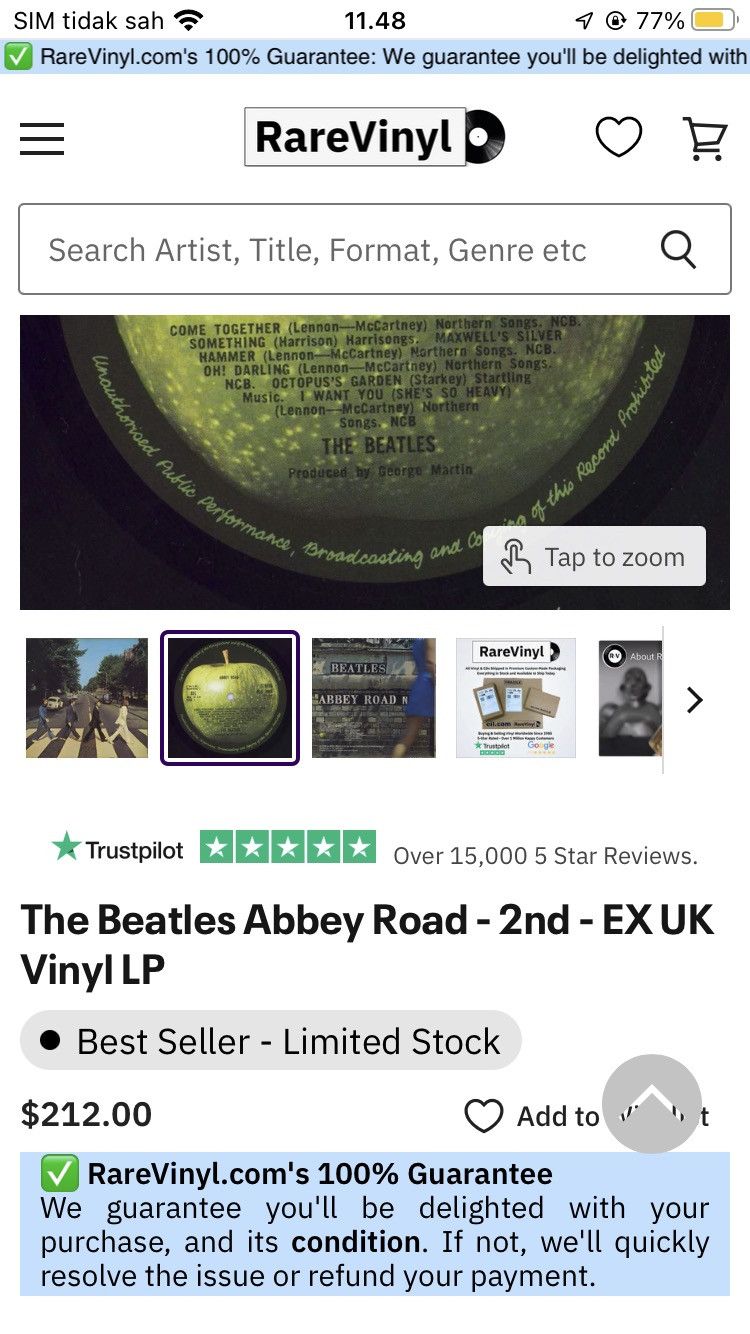 Vintage The Beatles Abbey Road Vinyl 12” inch uk pressings 1969 Size ONE SIZE - 9 Preview
