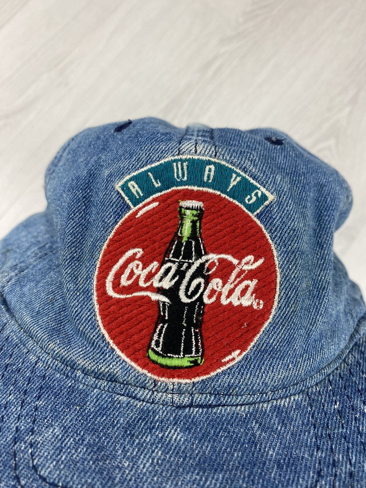 Coca Cola Vintage 90s Coca Cola Always Denim Cap Hat Marlboro Y2K Size ONE SIZE - 2 Thumbnail