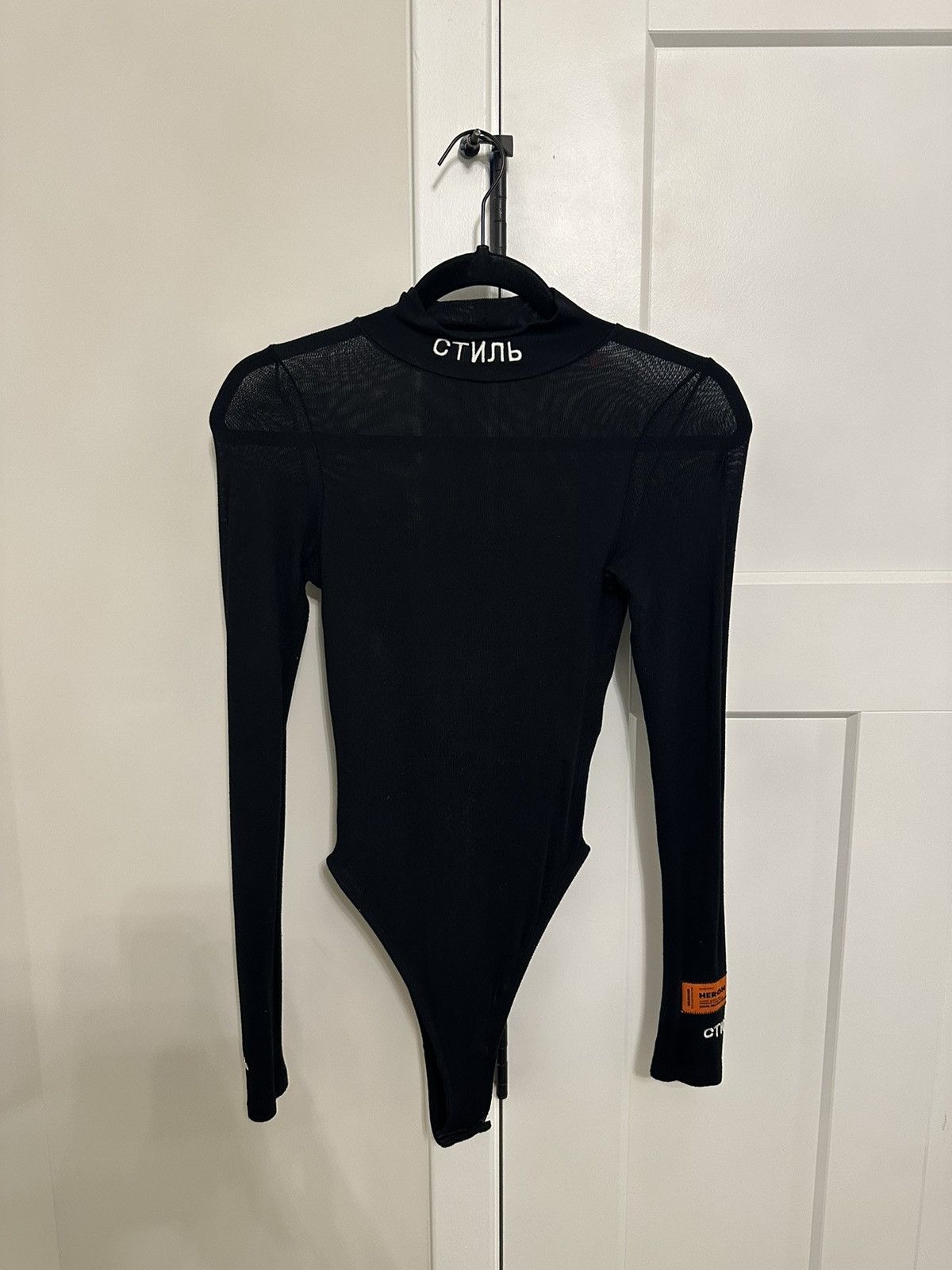 image of Heron Preston Black Bodysuit, Women's (Size Small)