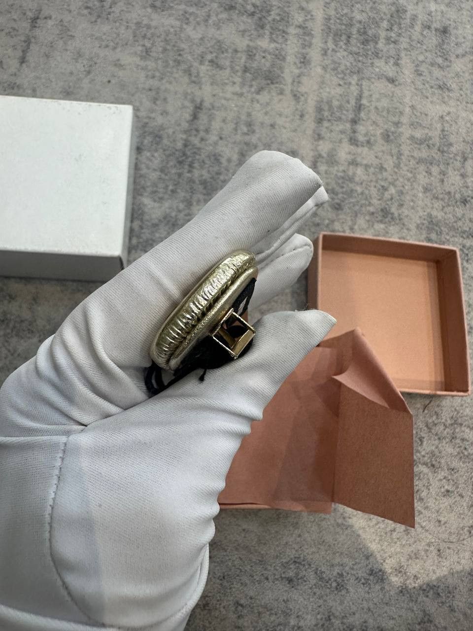 Miu Miu MIU MIU Nappa Leather Hair Clip PYRITE Size ONE SIZE - 8 Thumbnail