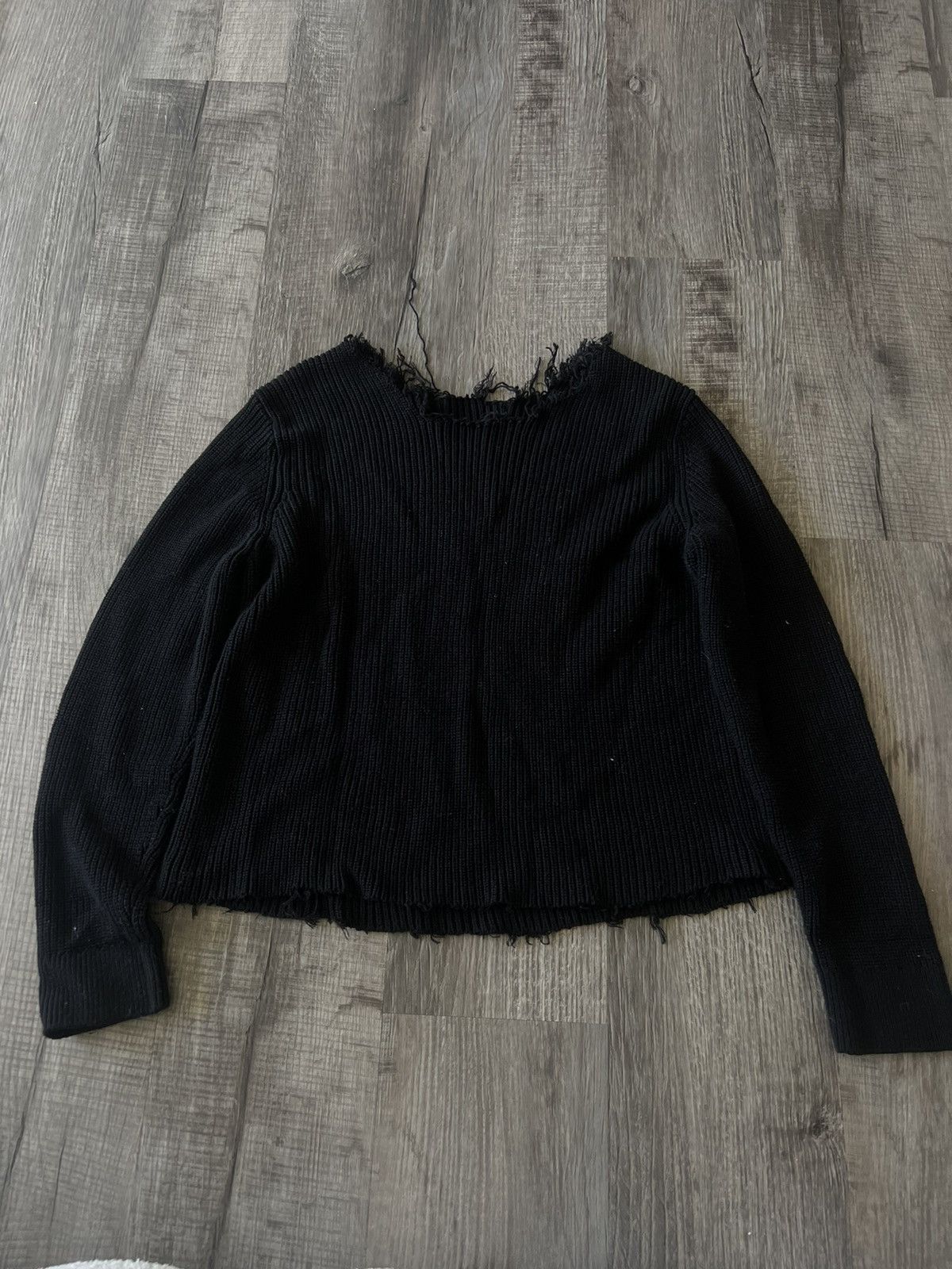 Japanese Brand BLACK CROPPED KNIT SWEATER Size US M / EU 48-50 / 2 - 1 Thumbnail