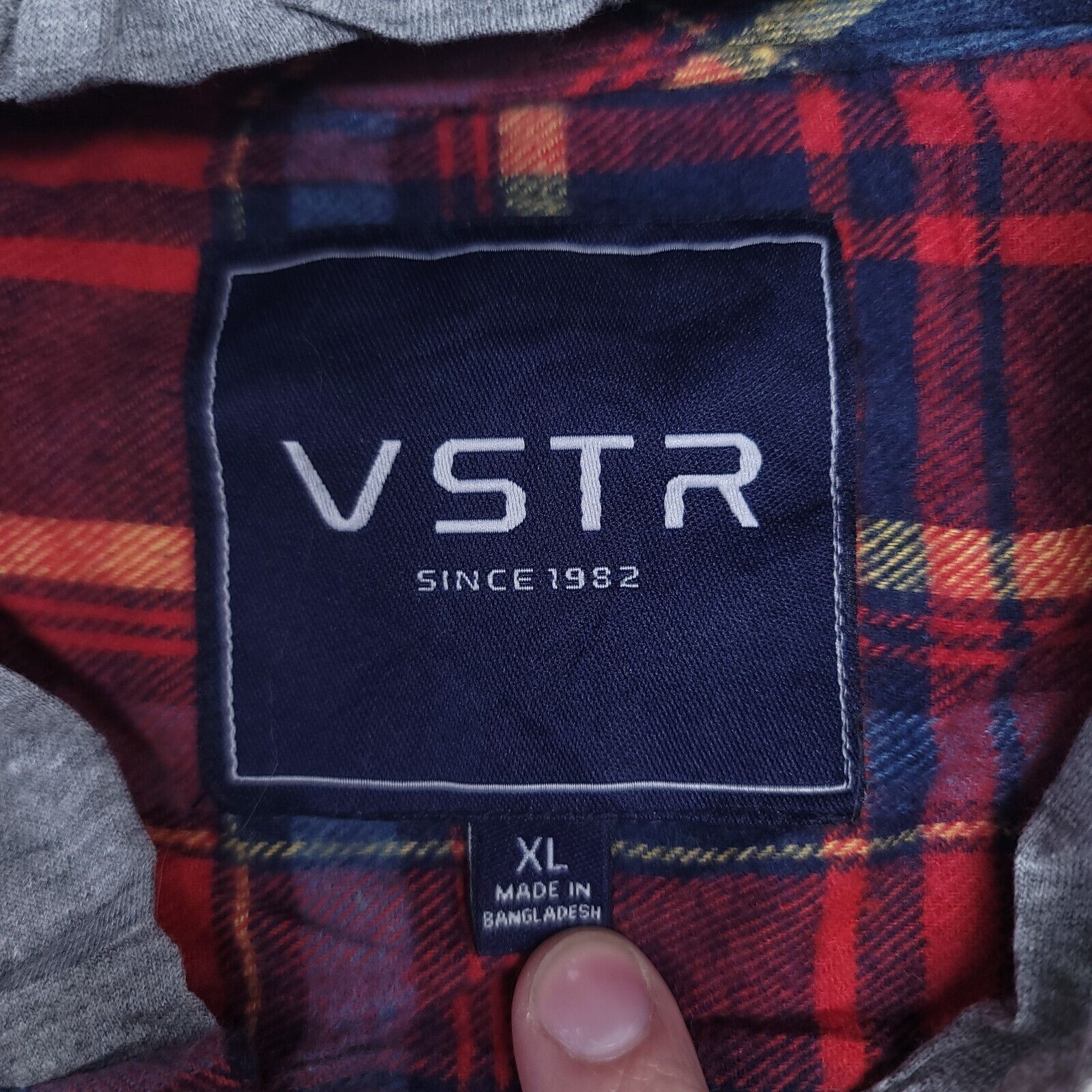 VSTR VSTR Casual Button Up Hoodie Mens Size XL Blue Red Plaid Size US XL / EU 56 / 4 - 3 Thumbnail