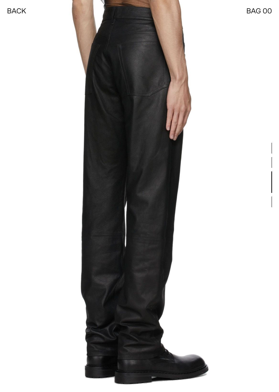 Ann Demeulemeester $2560 Black Calf Leather Angelina Trousers Size US 36 / EU 52 - 3 Thumbnail
