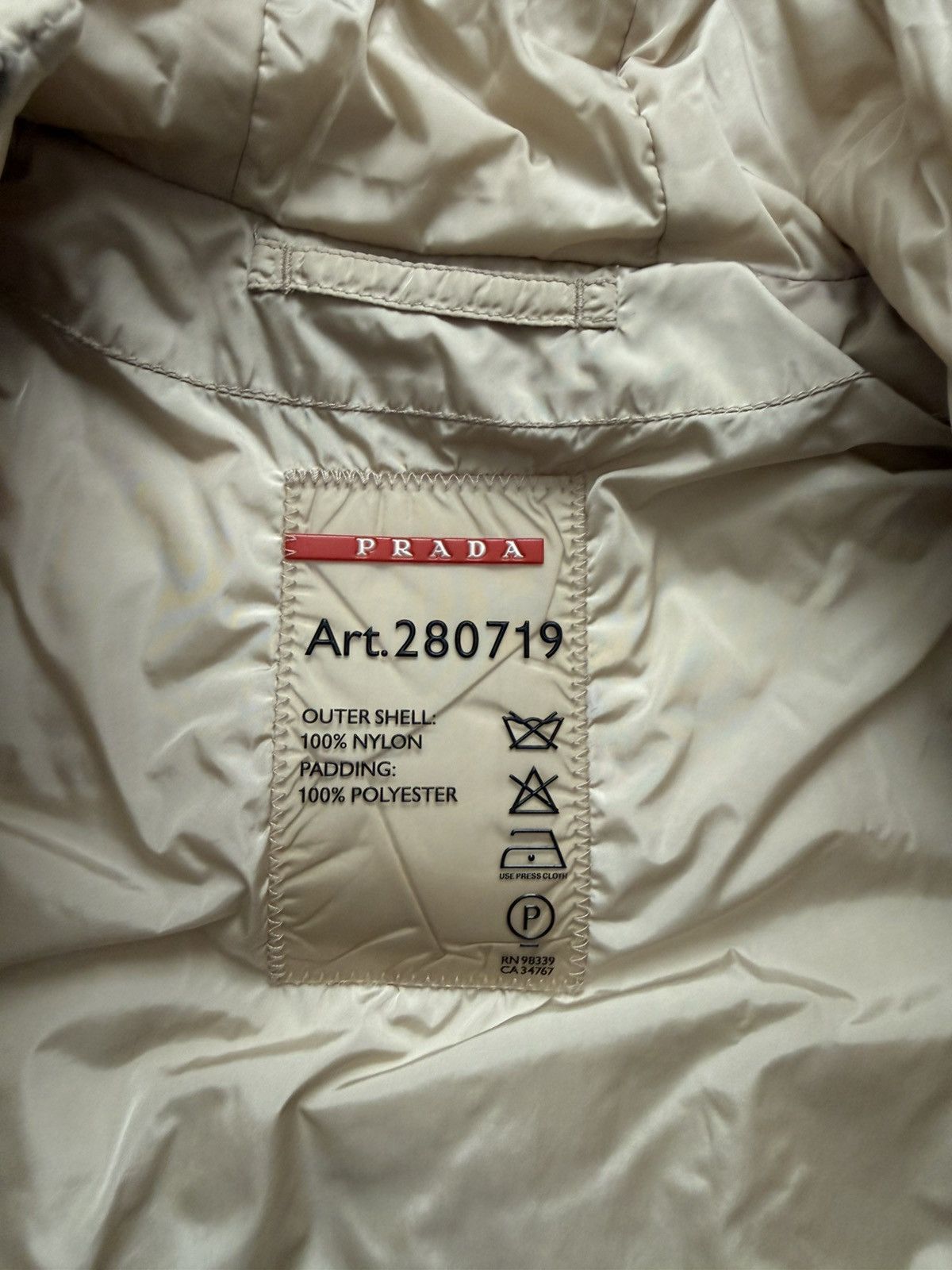Prada Prada Sport Linea Rossa Hooded Nylon Jacket Beige Size S / US 4 / IT 40 - 6 Thumbnail